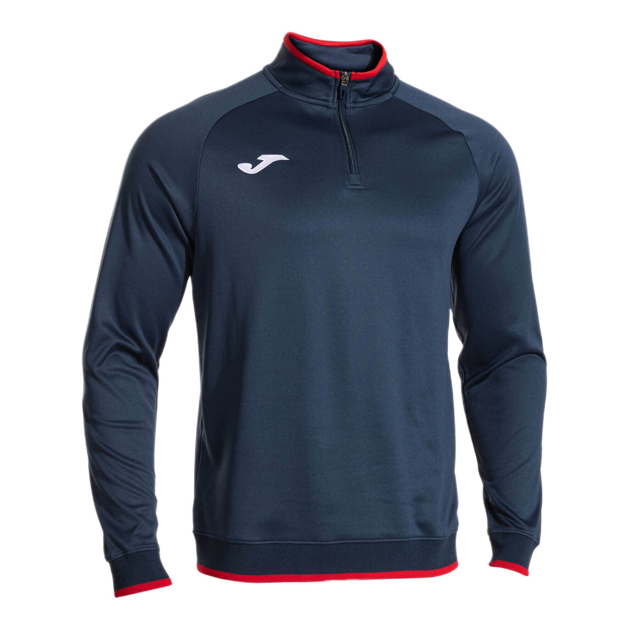 Joma Sweatshirt Pullover Combi Premium (Half-Zip, Stehkragen) navyblau/rot Herren