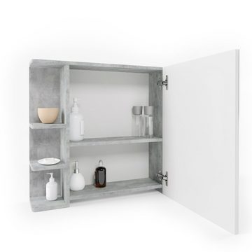 Vicco Badezimmerspiegelschrank Spiegelschrank Badspiegel 80 x 64 cm FYNN Beton