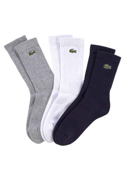 Lacoste Tennissocken (3-Paar) hochwertiger Baumwollmix, hoher Komfort und Langlebigkeit