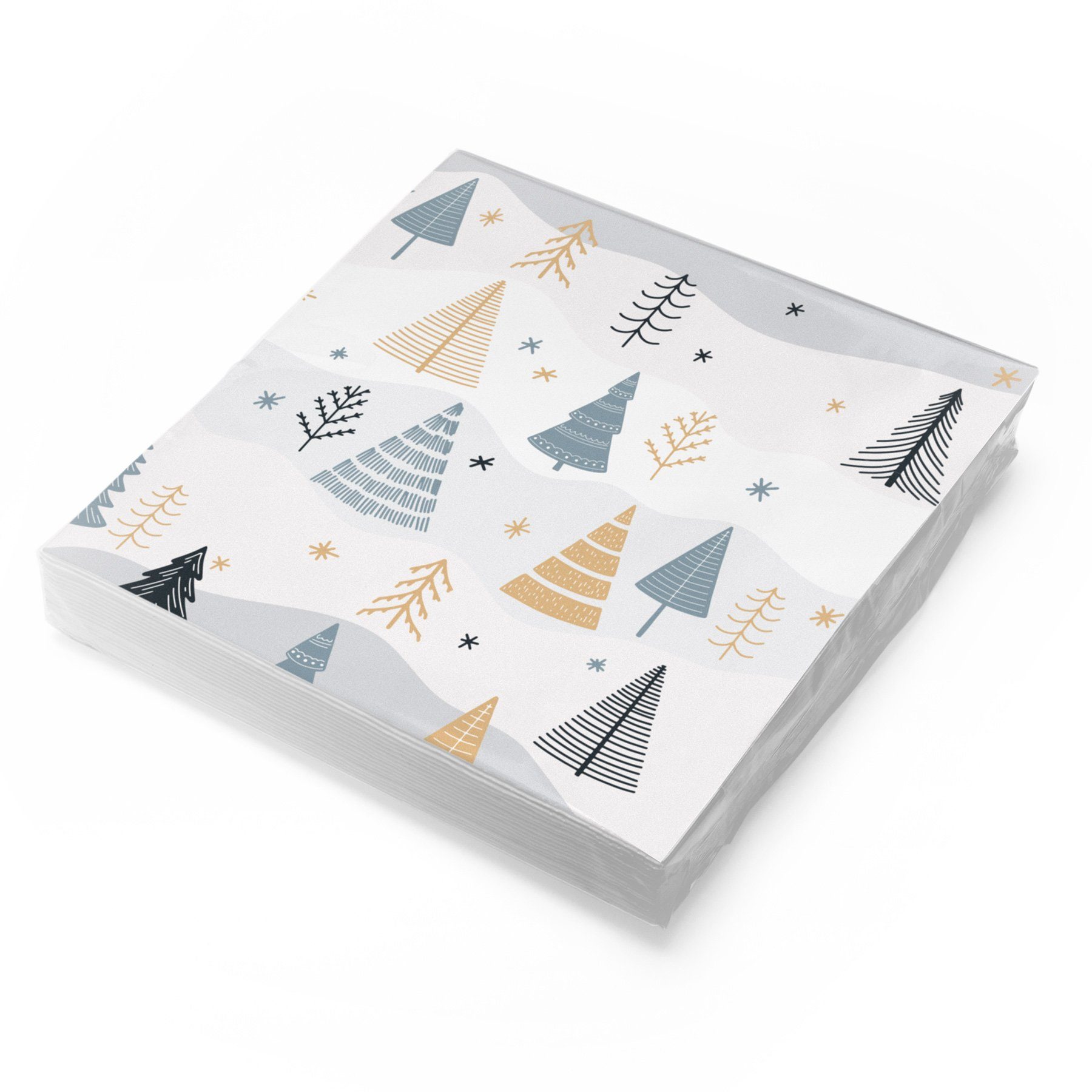 itenga Papierserviette itenga 20x Serviette Weihnachten Bäume - Winterlandschaft