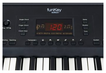FunKey Home Keyboard 61 Edition (300 Sounds, 300 Rhythmen), (Spar-Set, inkl. Keyboardständer & Bank), mit Begleitautomatik und intelligente Lernfunktion
