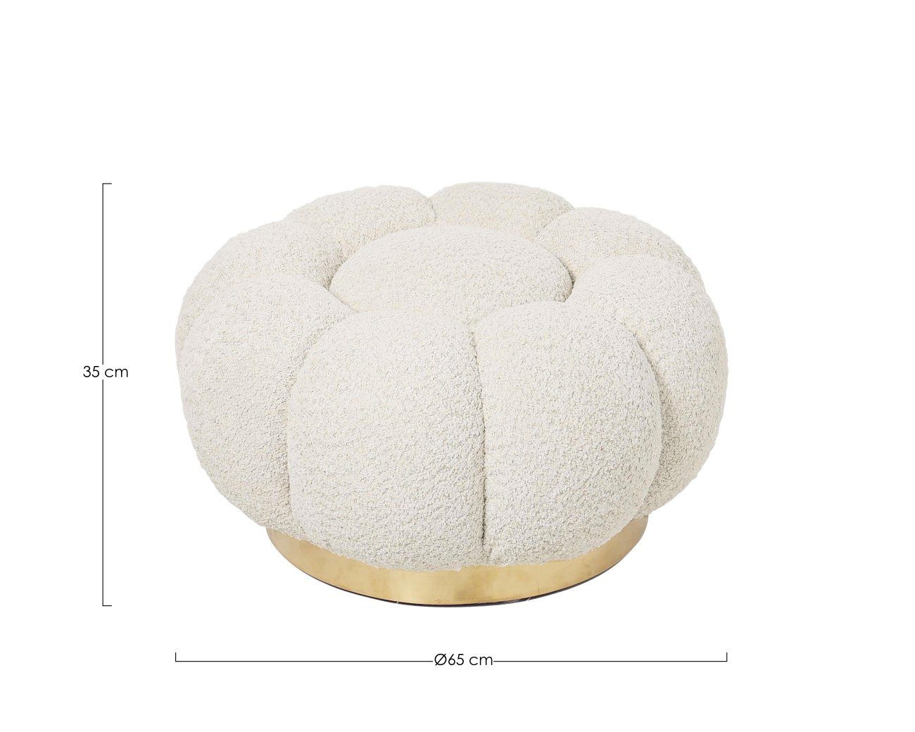 Bizzotto Pouf Florel aus Boucle-Stoff, Natur günstig online kaufen