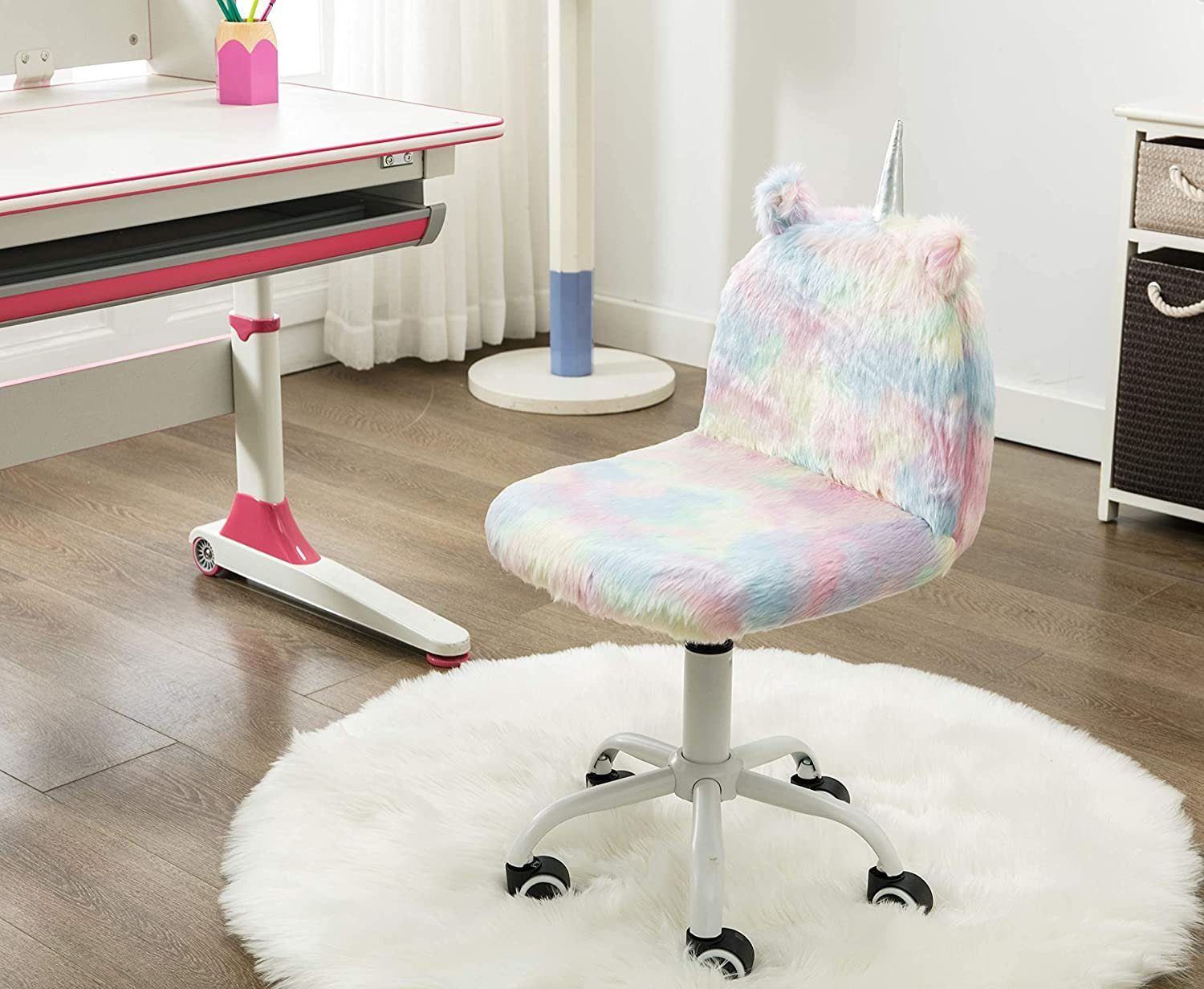 Bunte Schreibtischstuhl WAHSON OFFICE Kinderstuhl Kunstpelz Weiche CHAIRS