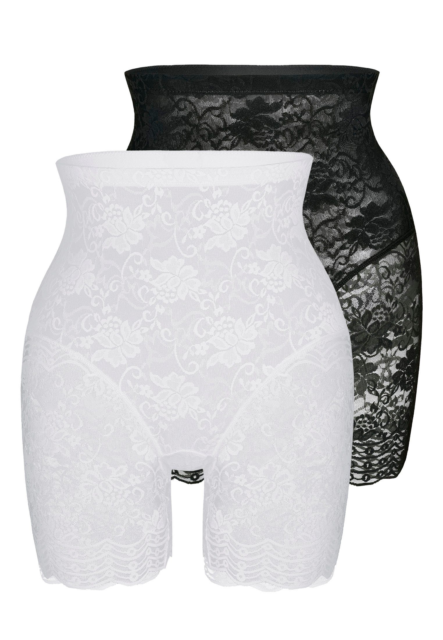 Sassa Shapingpants Functional Lace (2er Pack) mit floraler Spitze, leicht formend, hohe Taille, langes Bein