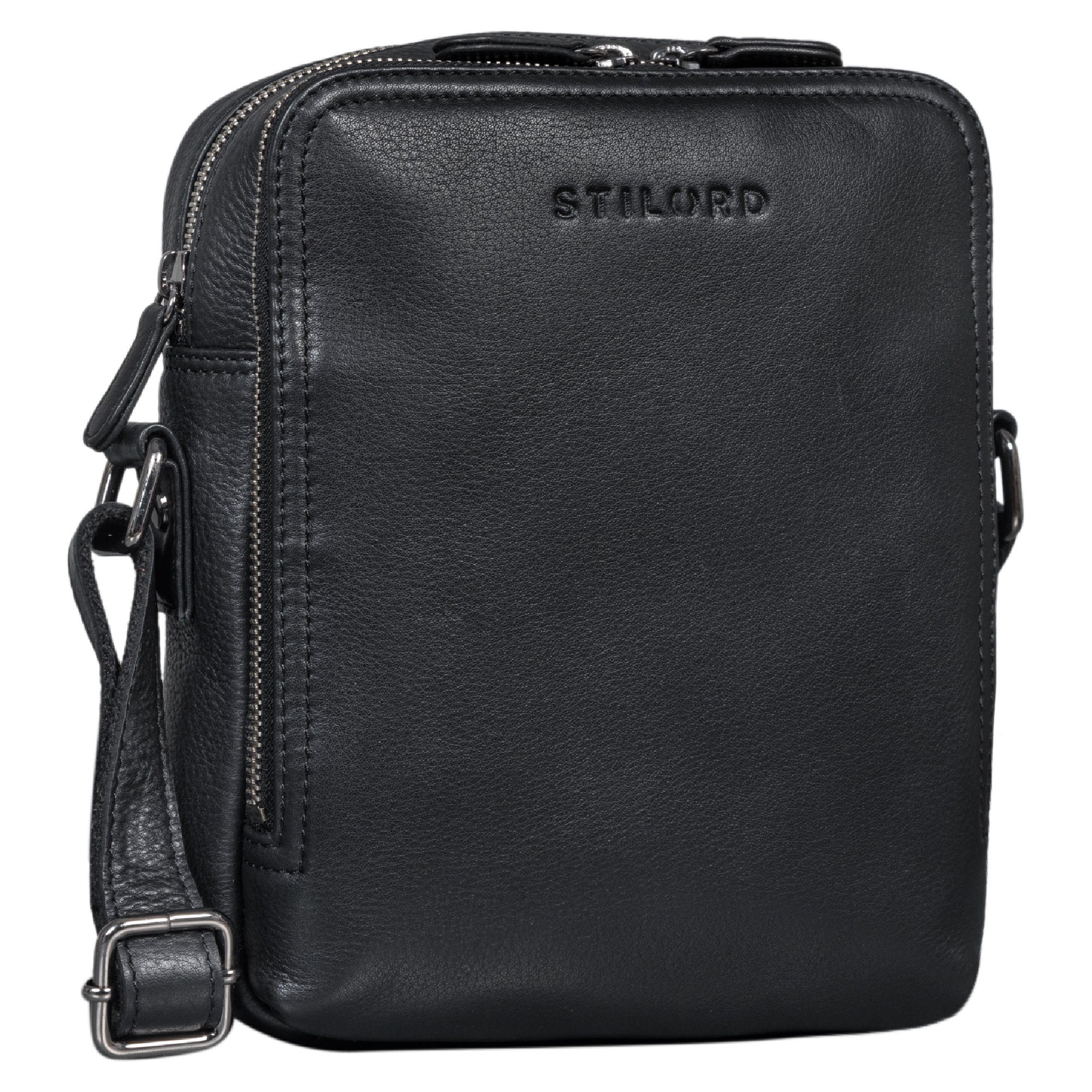 STILORD Messenger Bag "Tobias" Kleine Herrenhandtasche schwarz