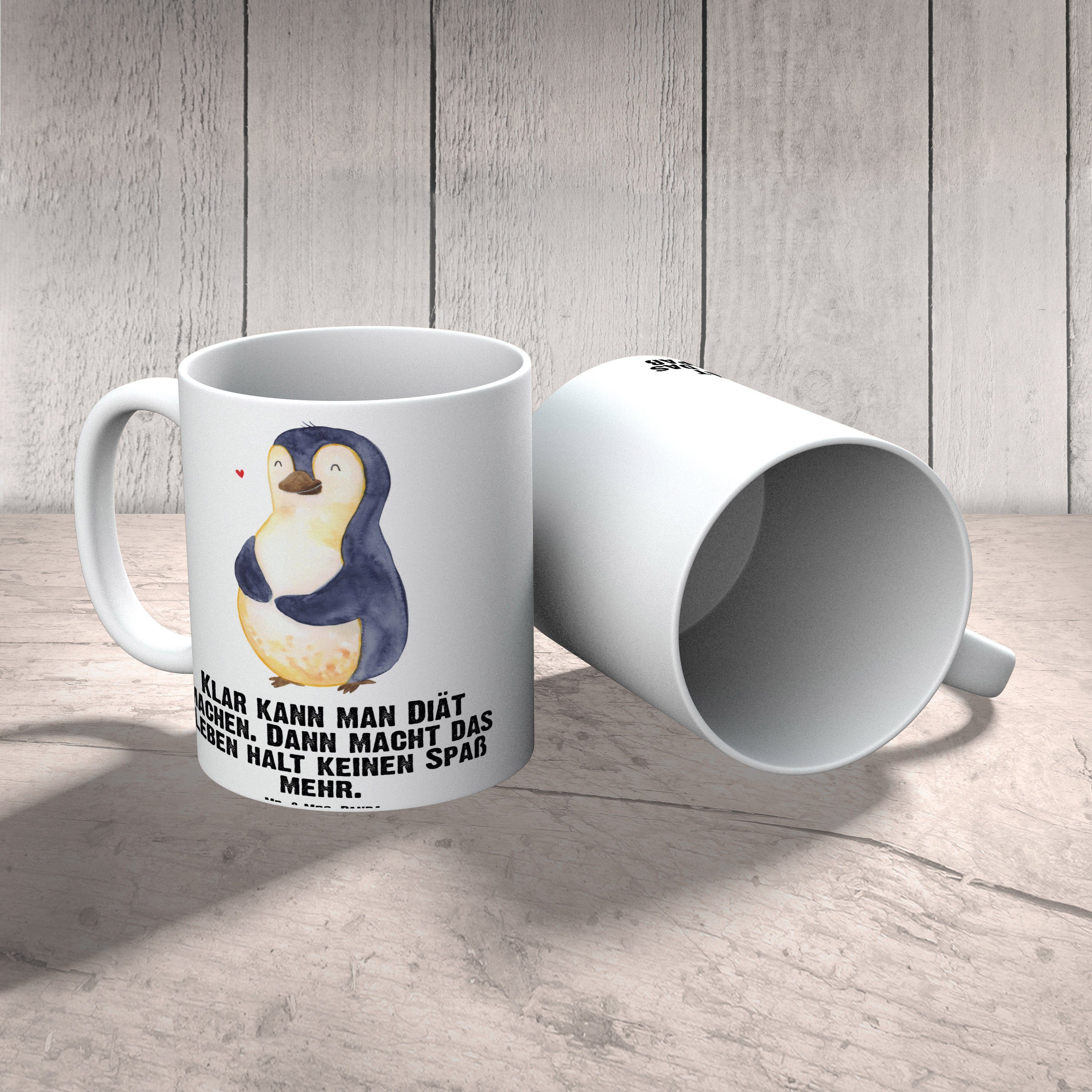 XL Mr. & Grosse Weiß Mrs. Kaffeetass, Keramik Abnehmen, Geschenk, Tasse Pinguine, - Pinguin Diät Panda Tasse -