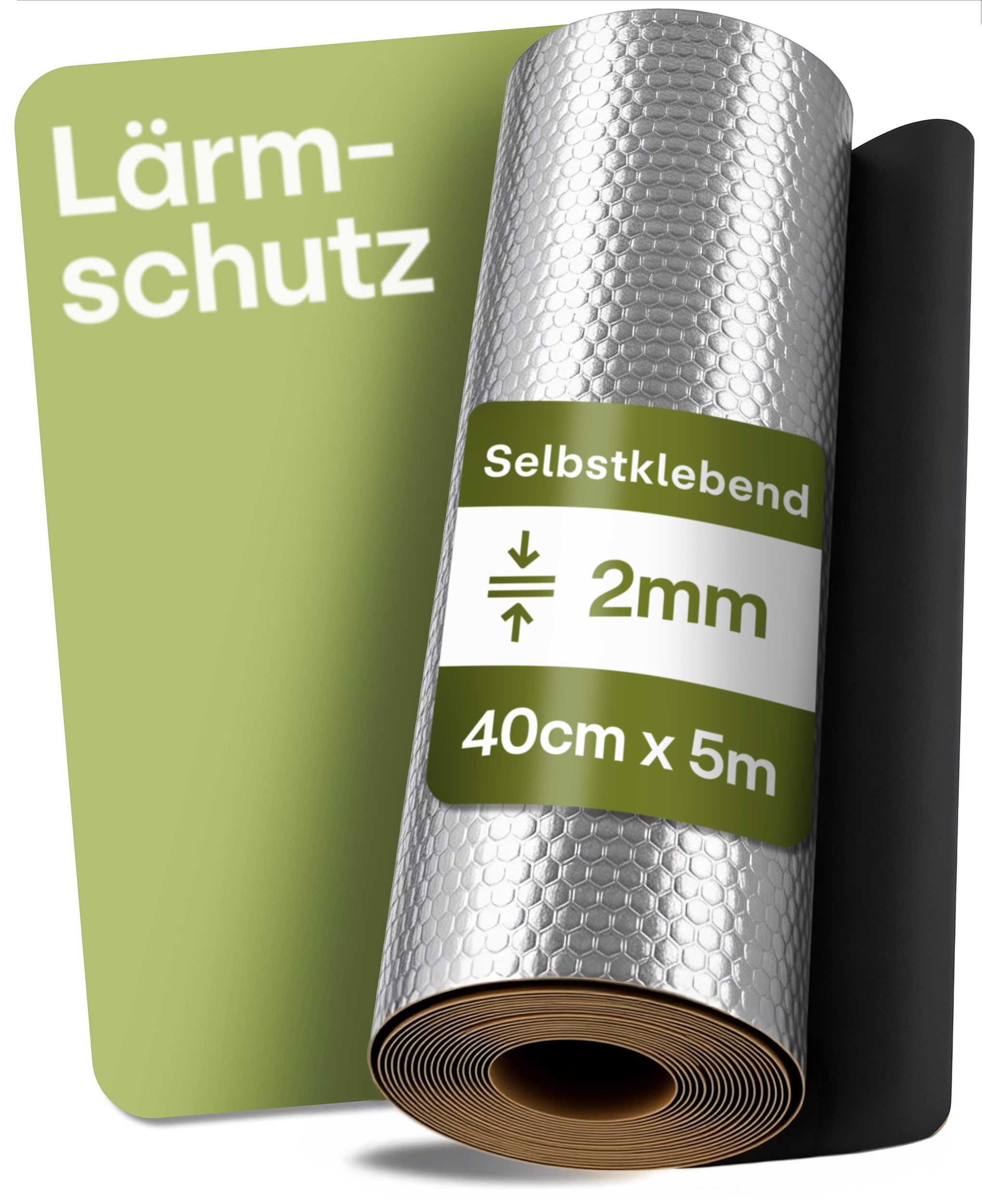 Praknu Akustikplatte Alubutyl Auto Dämmung 2mm – 40 × 500cm Selbstklebende Anti Dröhn Matte, (Einzelartikel, 1-St), Schallschutz für eine Leisere Kabine und Bessere Akustik – Für KFZ