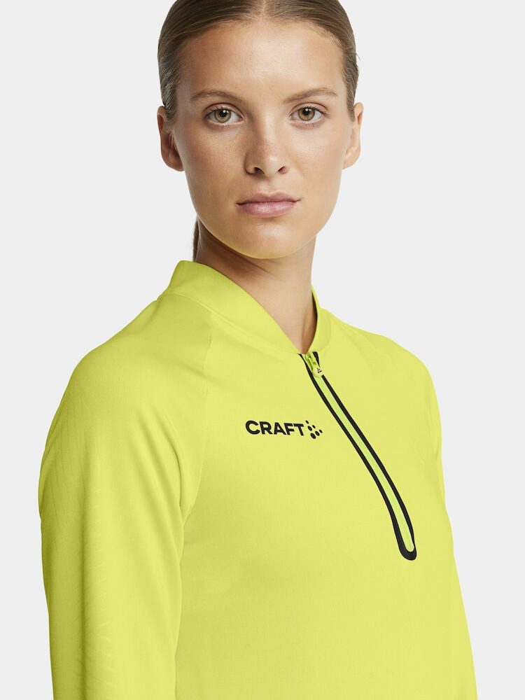 Craft Langarmshirt Extend Halfzip (hohe Bewegungsfreiheit, bequeme Passform) gelb Damen