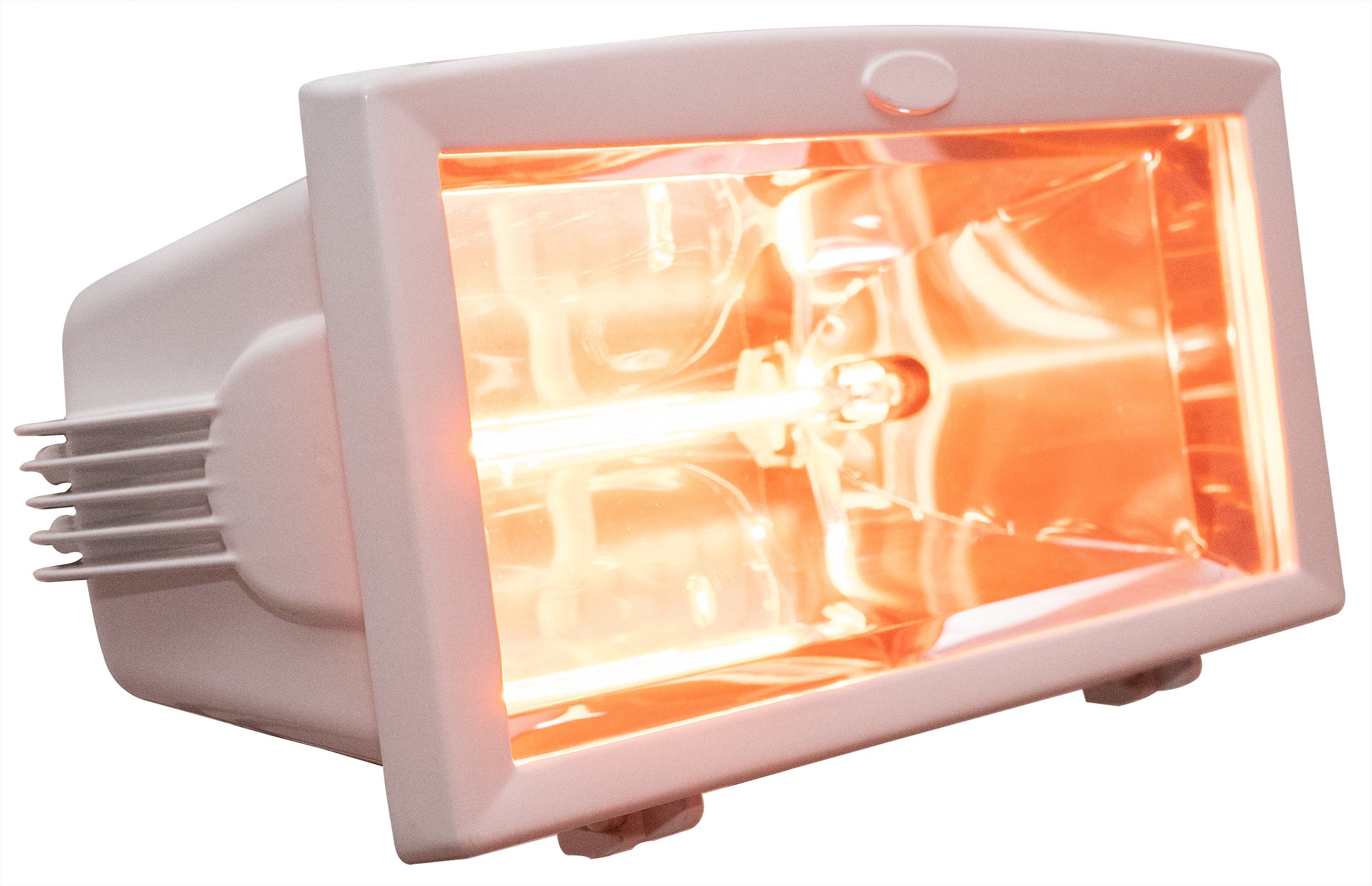 BRUBAKER Heizstrahler Infrarot Wärmestrahler IP54 Weiß, 1300 W, elektrisches Heizgerät mit Goldröhre - Infrarotstrahler