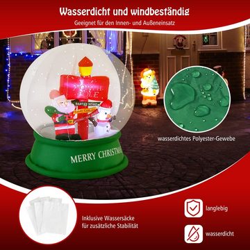 COSTWAY Weihnachtsfigur Aufblasbare Weihnachtsmann Deko, LED
