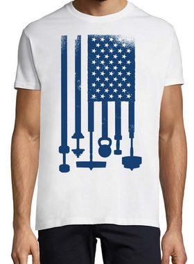 Youth Designz T-Shirt USA Hanteln Herren T-Shirt mit Trendigem Frontdruck