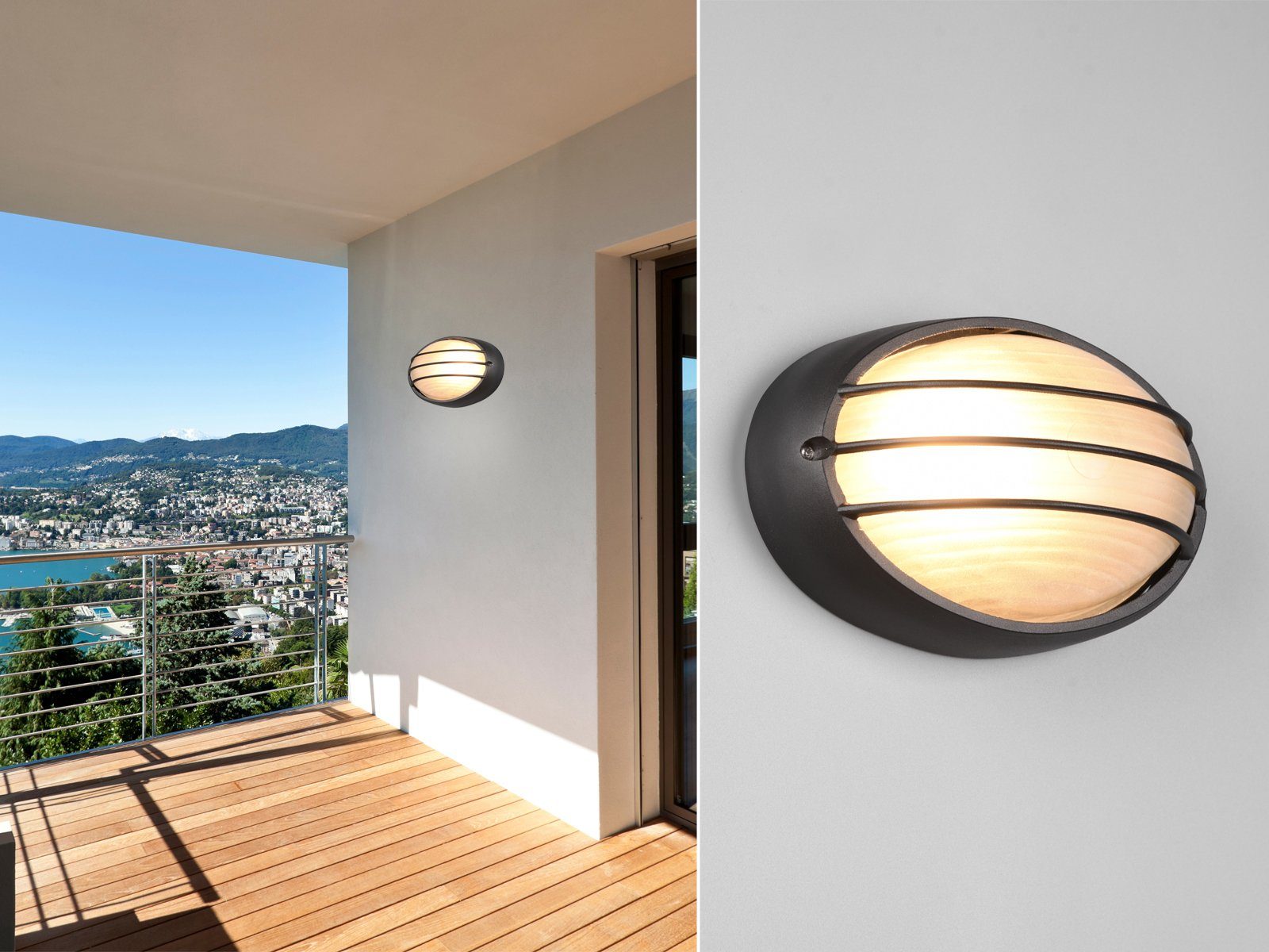 TRIO Leuchten Außen-Wandleuchte, ohne Leuchtmittel, Gitterlampe oval, Fassa günstig online kaufen