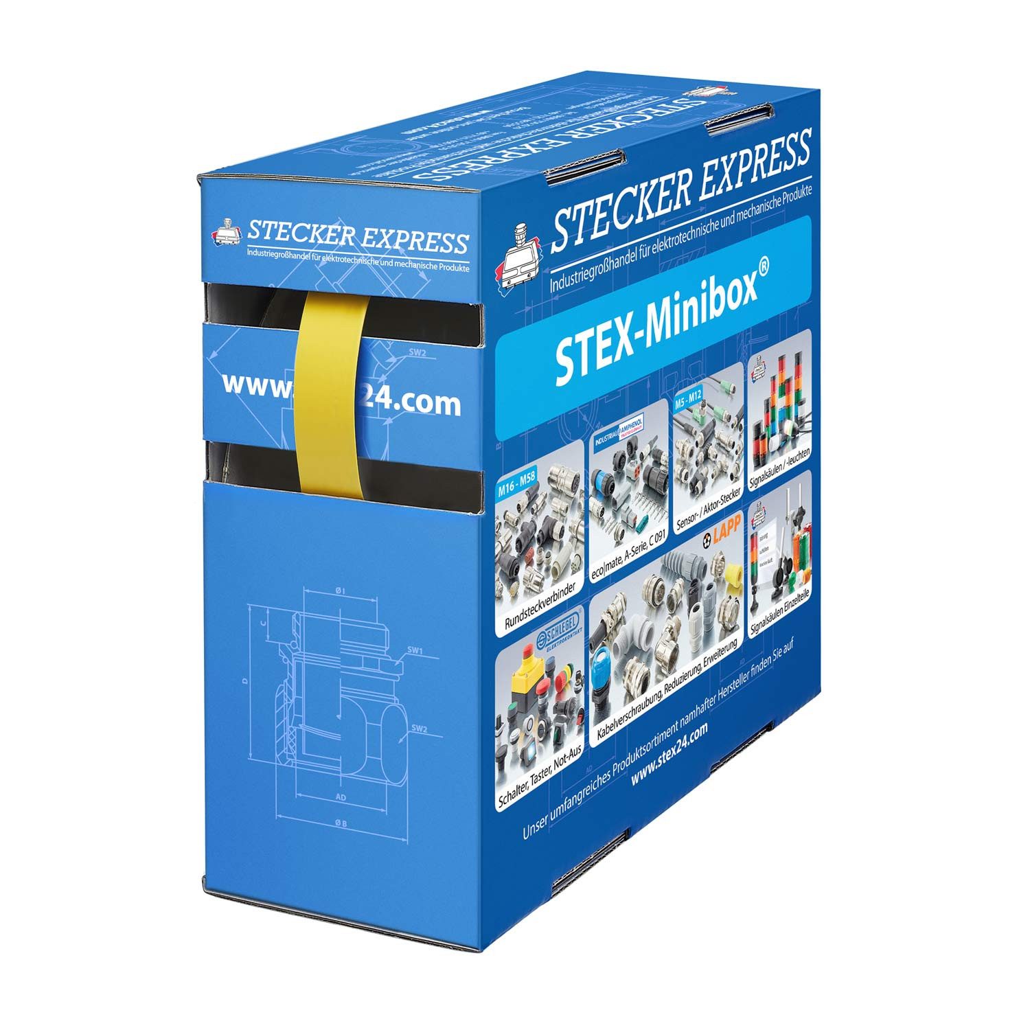Stex24 Schrumpfschlauch Titel:Schrumpfschlauch 3:1, Minibox mit 5,4m, gelb 9,0/3,0mm, 3/8 Zol