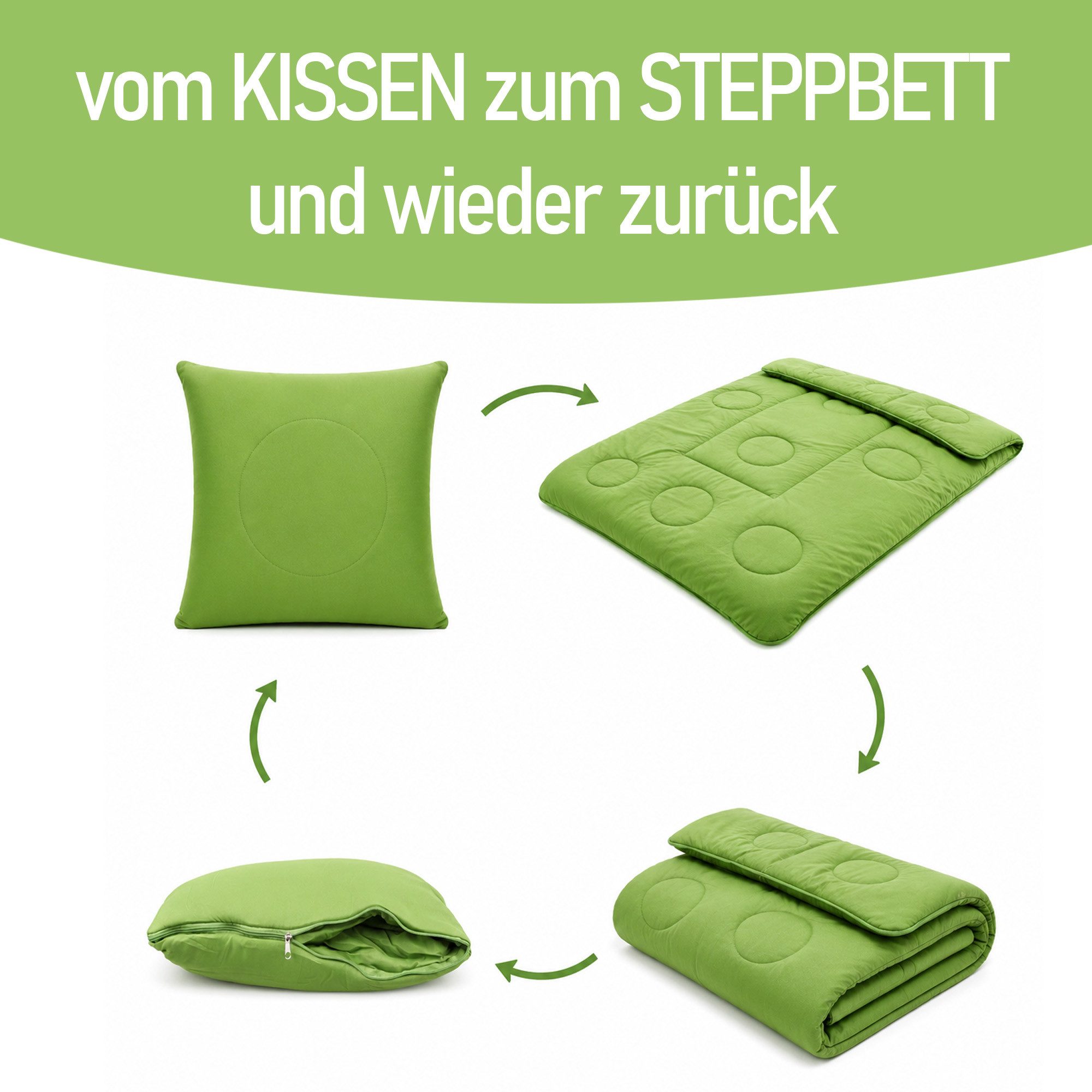 Bestlivings Kunstfaserbettdecke Kissendecke 2 in 1, Füllung: 100% Polyester, Kissen und Decke in einem, Decke 135x200 cm, Kissen 50x50 cm