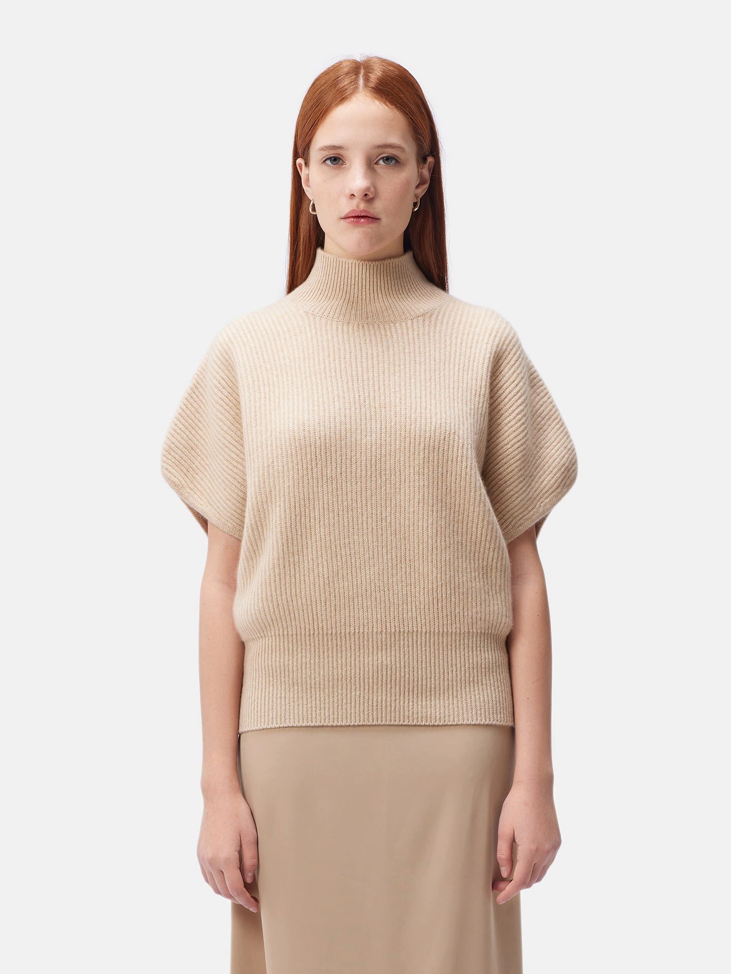 GOBI Cashmere Stricktop Kurzärmeliger Rollkragenpullover aus günstig online kaufen