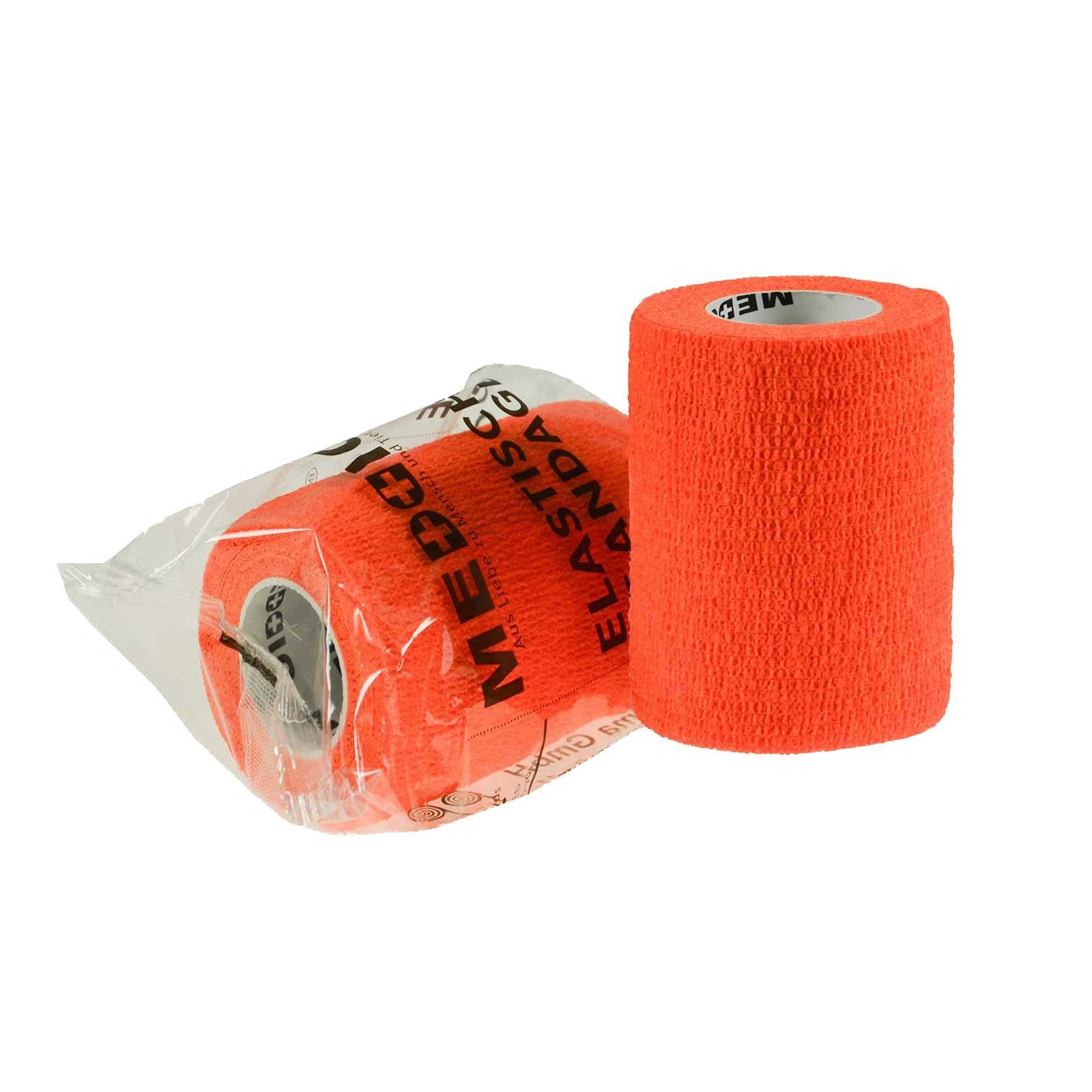 Pferdebandage 1 Haftbandage Selbsthaftend Fixierbinde 7,5 cm x 4,5 m orange