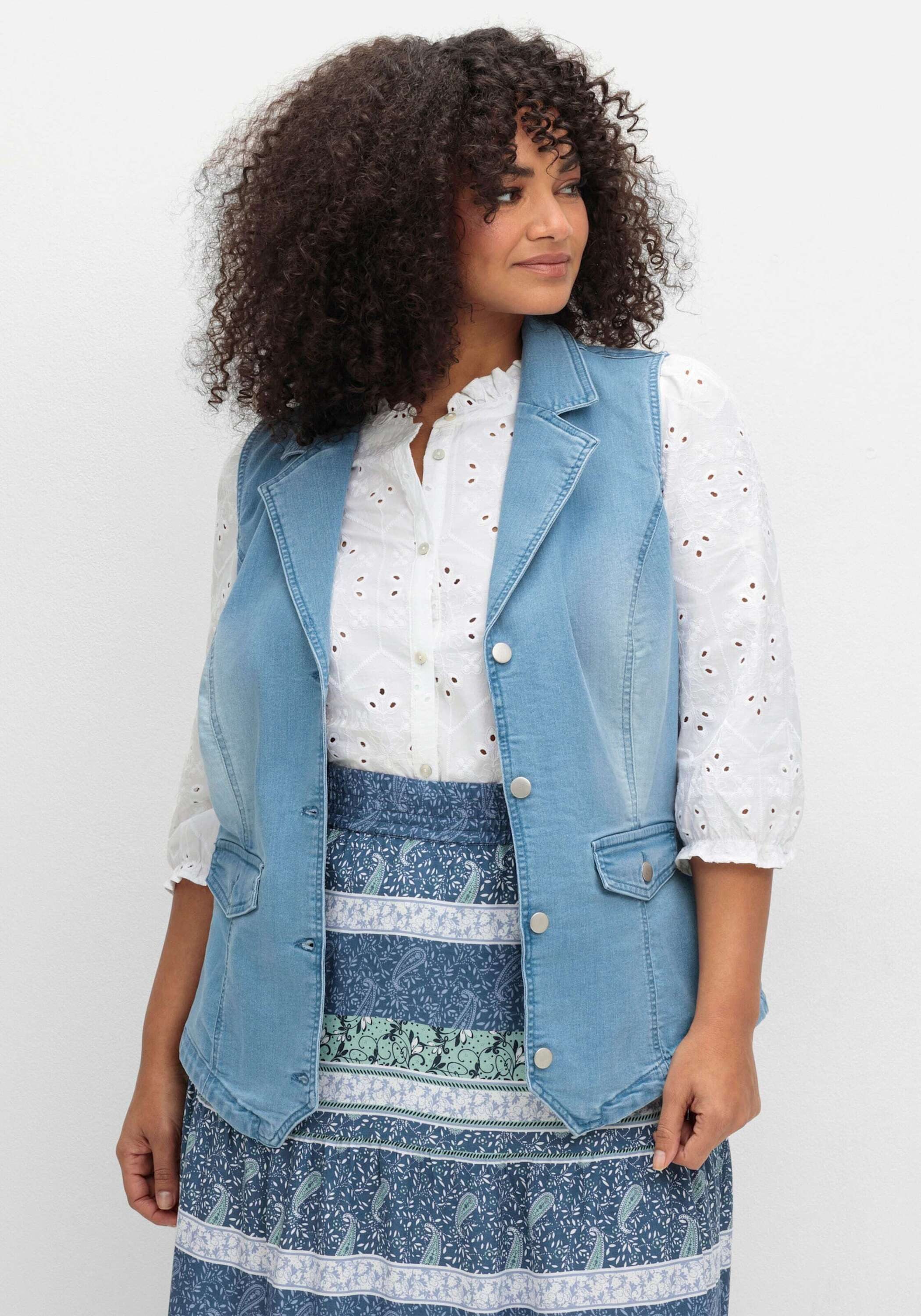 Sieh an! Jerseyweste Jeans-Weste
