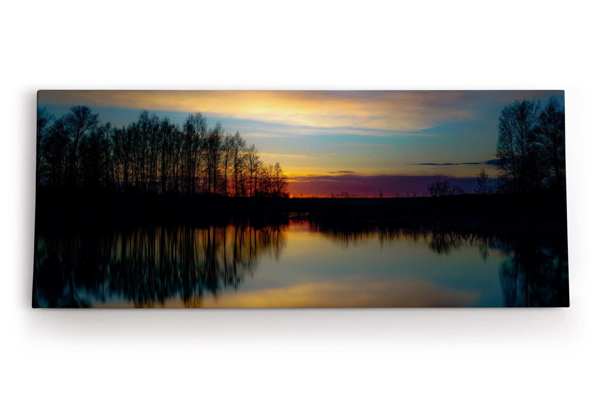 Leinwandbild Abenddämmerung über ein See Natur Sonnenuntergang