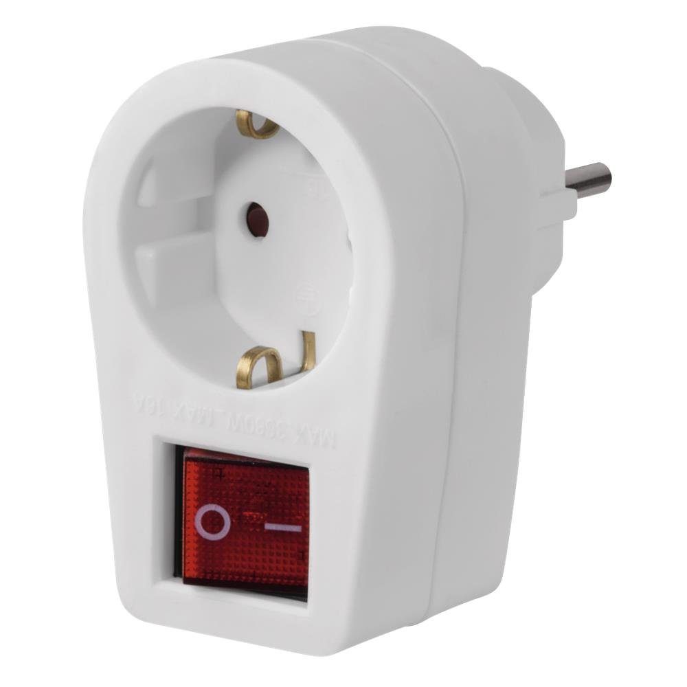 Steckdose Steckdosenadapter mit 2-poligen Schalter