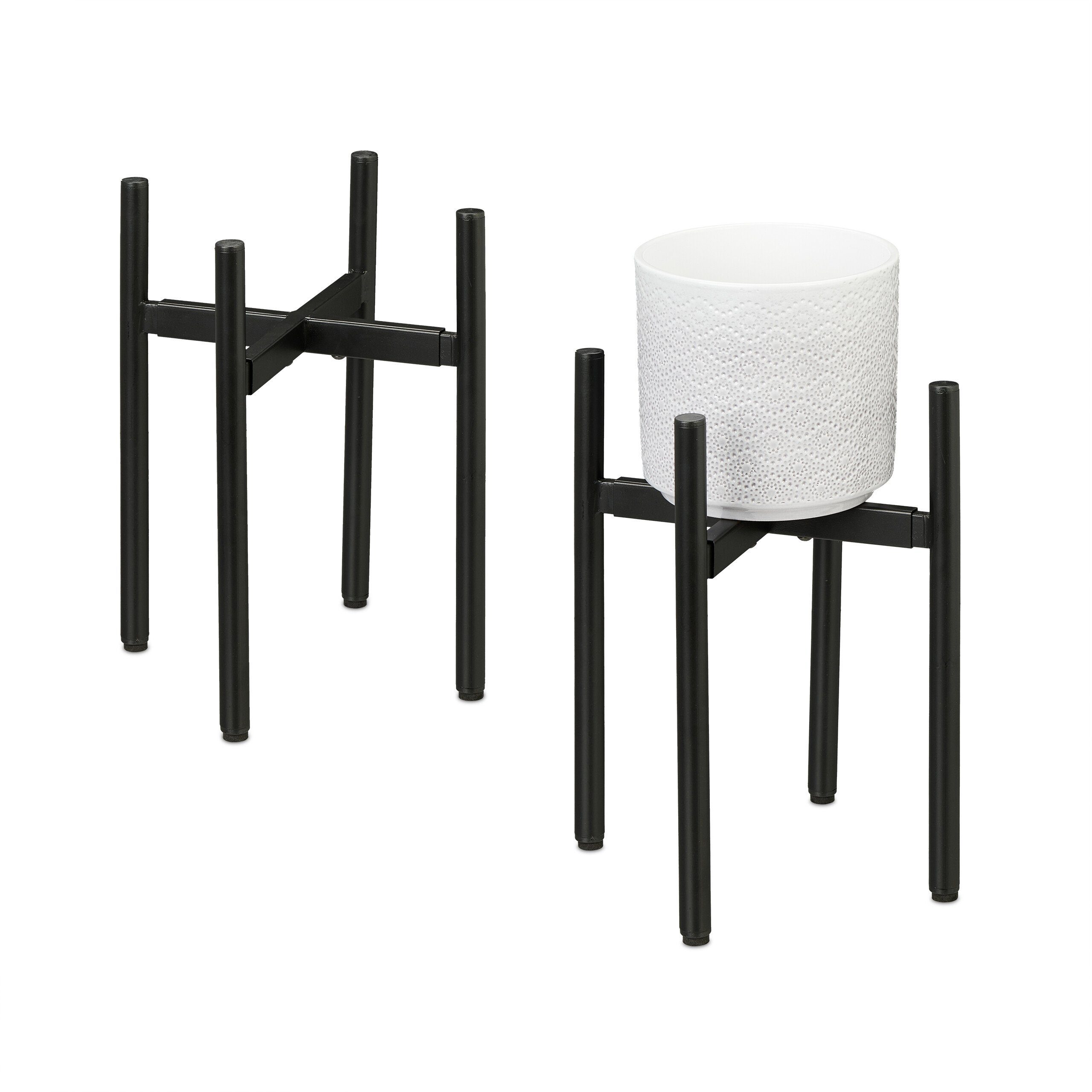 relaxdays Blumenständer Verstellbarer Pflanzenständer 2er Set, günstig online kaufen