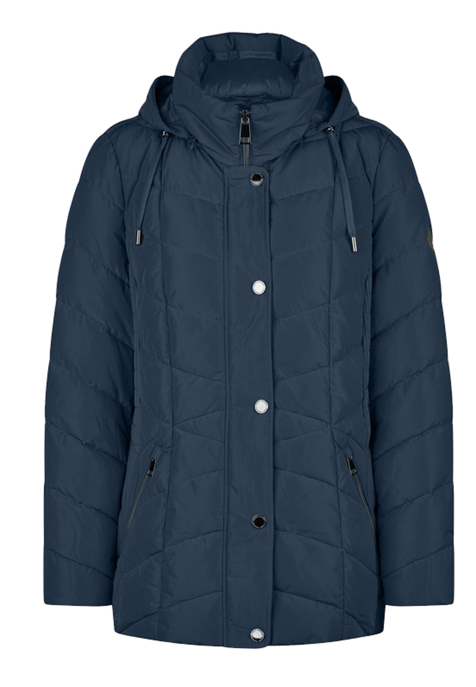 Barbara Lebek Winterjacke Barbara Lebek Steppjacke mir Kapuze - dunkelblau (1-St)