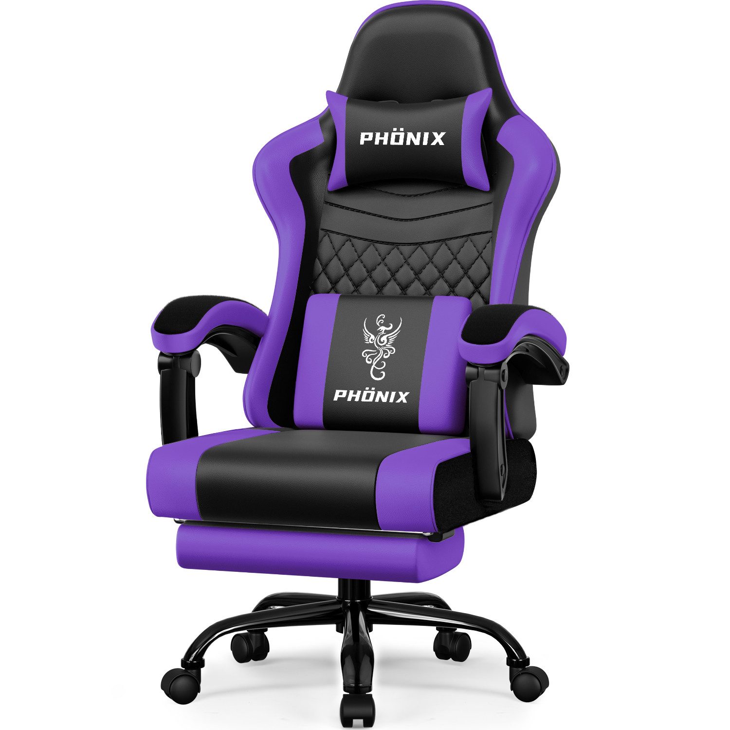 Adormii Gaming-Stuhl Gaming Stuhl ergonomisch Gaming Chair Bürostuhl verstellbare (Gaming Stuhl mit verstellbaren Lendenkissen, Armlehne und Kopfstütze, Gamer Stuhl Bequeme Sitzkissen), gepolsterter Gaming-Stuhl, bis 150 kg Belastbarkeit
