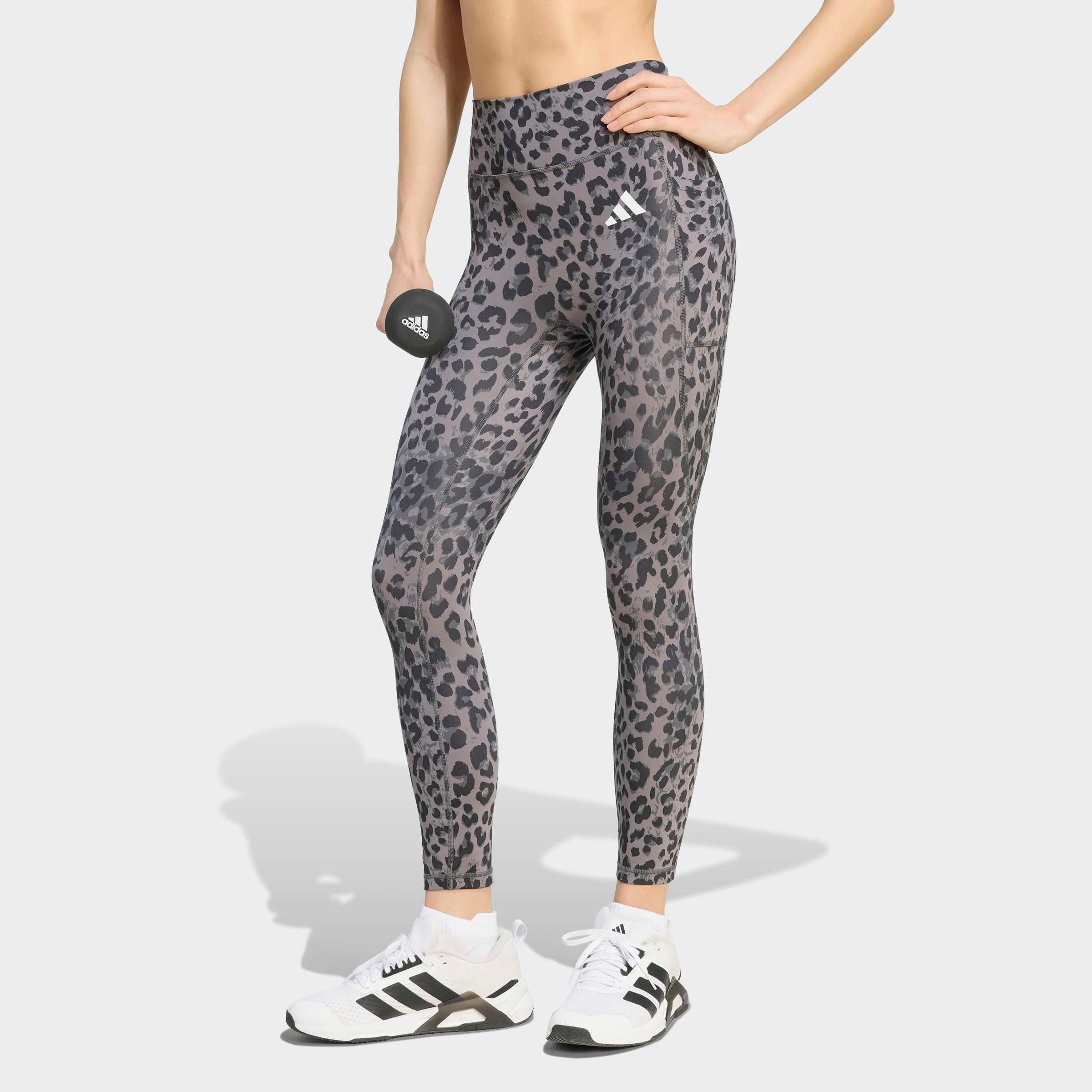 adidas Performance Trainingstights OPTIME ESSENTIALS 3-STREIFEN LEOPARD 7/8 LEGGINGS