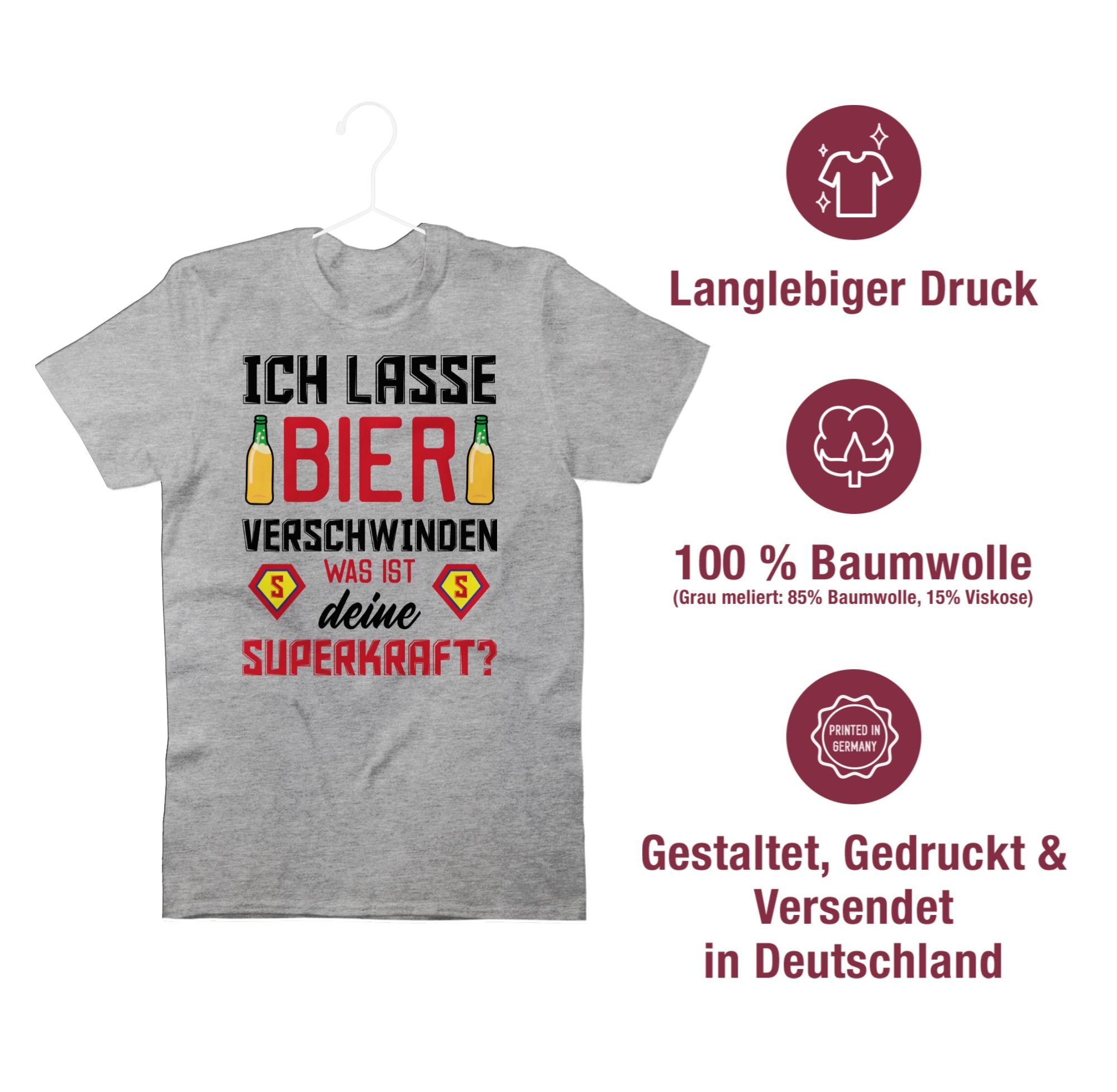 was Herren Ich Shirtracer & meliert Party ist T-Shirt verschwinden 3 lasse Grau Superkraft Alkohol deine Bier