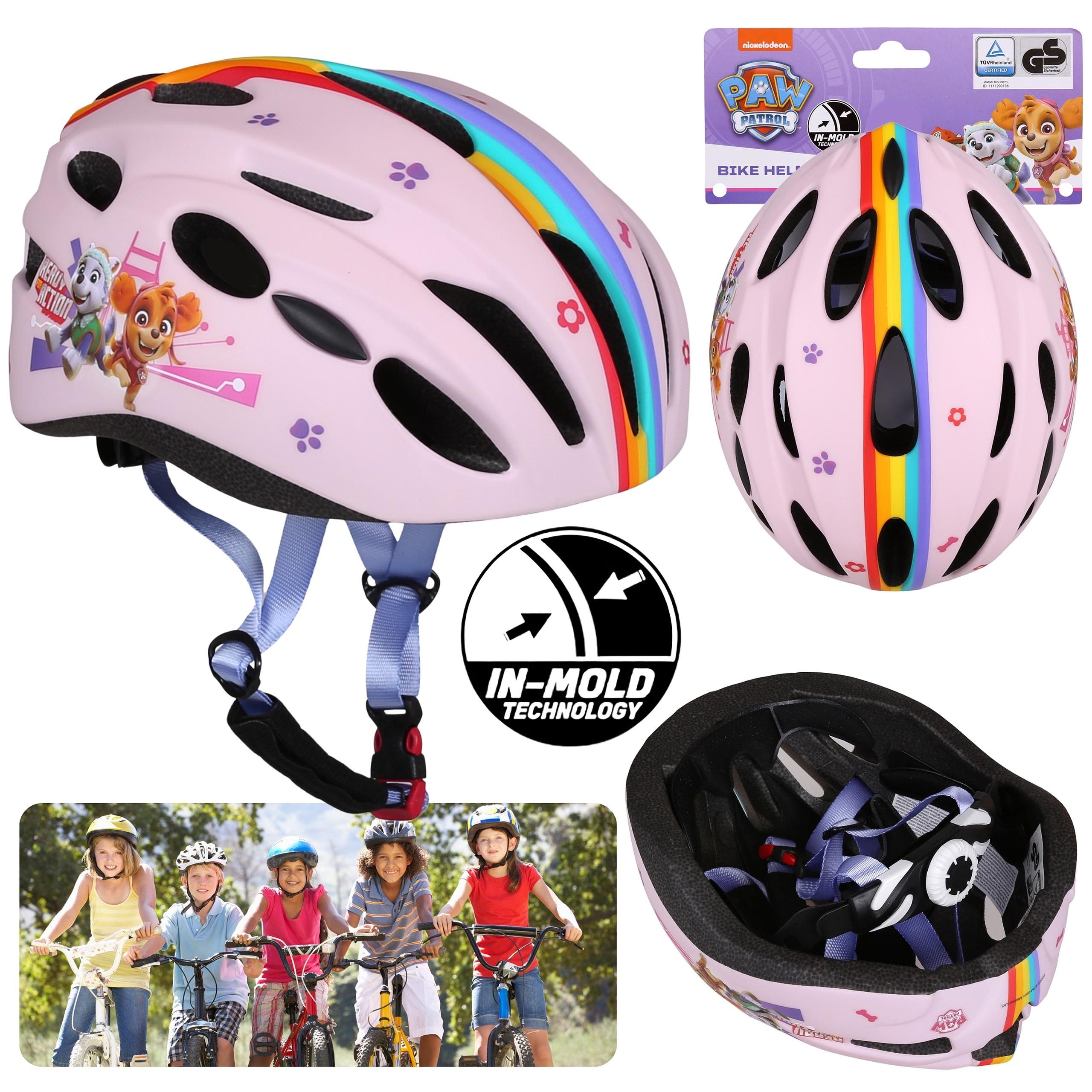 Sarcia.eu Kinderfahrradhelm Paw Patrol Rosa Kinderfahrradhelm IN-MOLD für Mädchen 52-56 cm