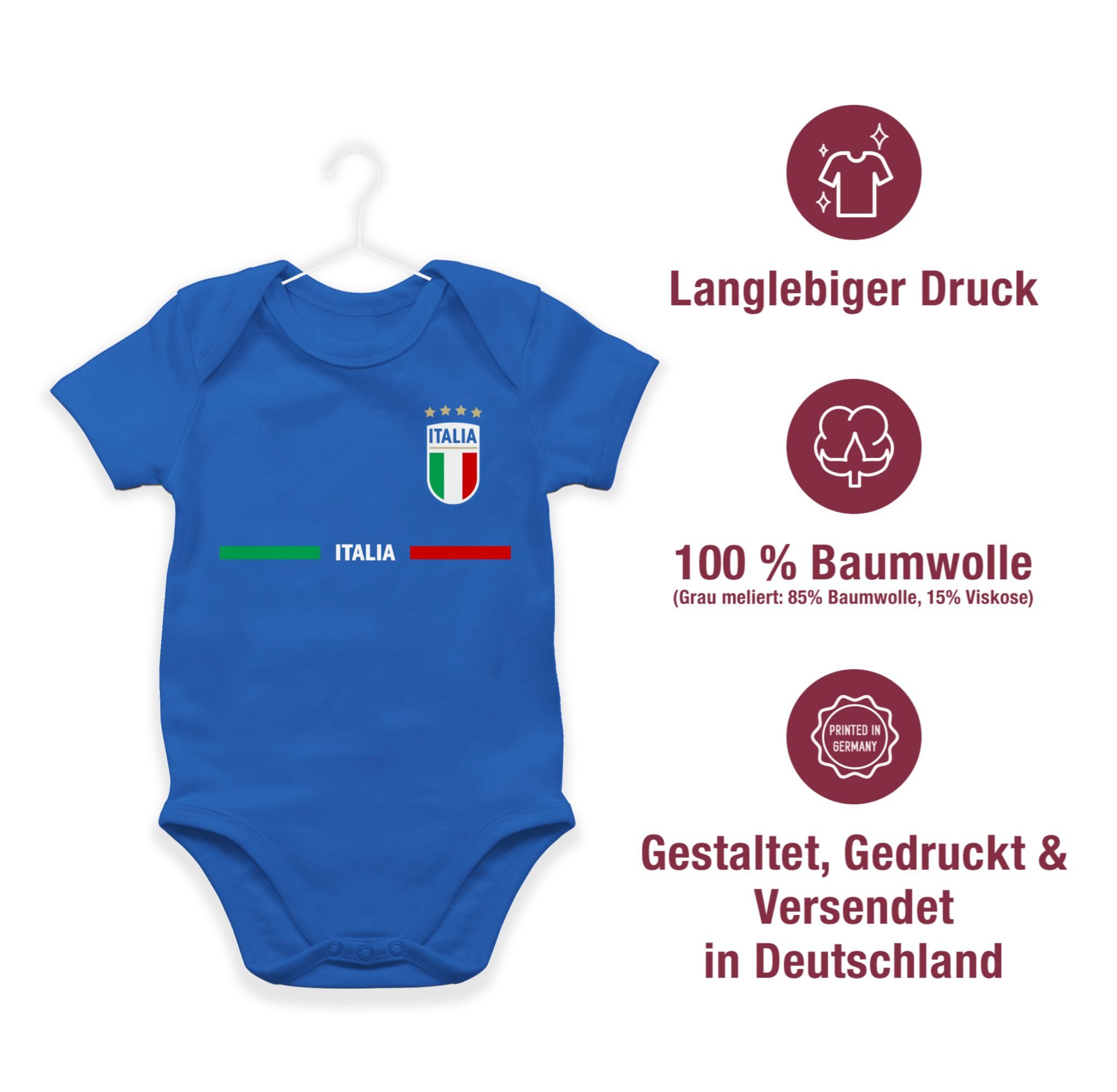 Shirtracer Shirtbody Italien Trikot Wappen, Italia mit Stolz, Italienisches Fan-Motiv 2026 Fussball WM Fanartikel Baby