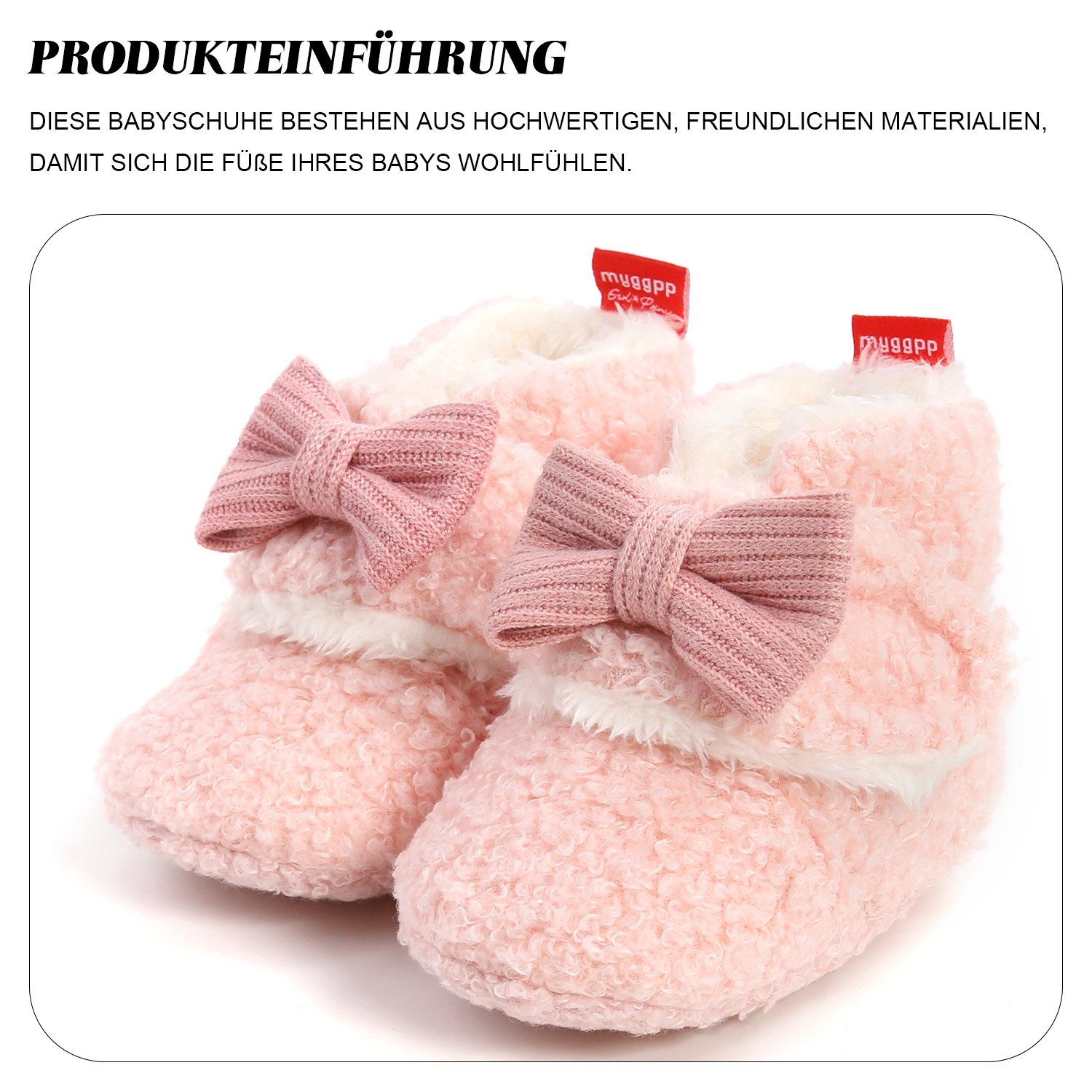 Kinder Babyschuhe Plüsch Krabbelschuhe Rosa Daisred Babystiefel Winterschuhe