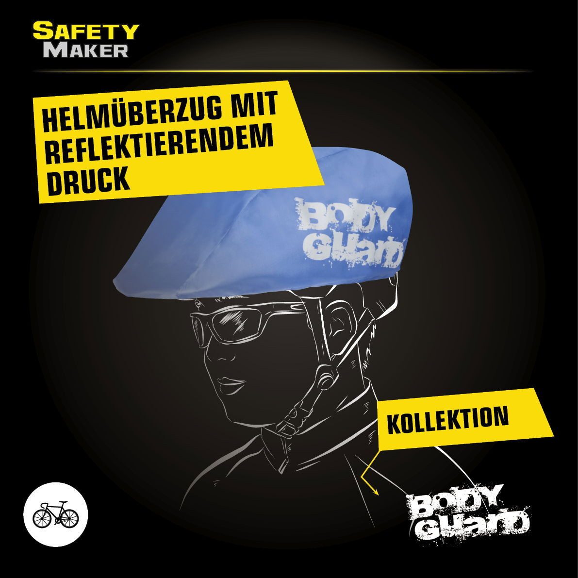 Safety Maker Reflektorband Helmüberzug blau, (1 St., 1 Stück)