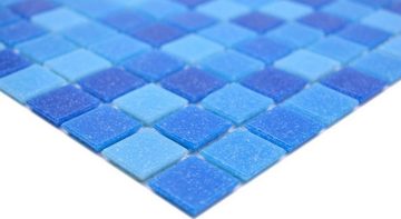 Mosani Bodenfliese Glasmosaik Mosaikfliesen blau Poolmosaik