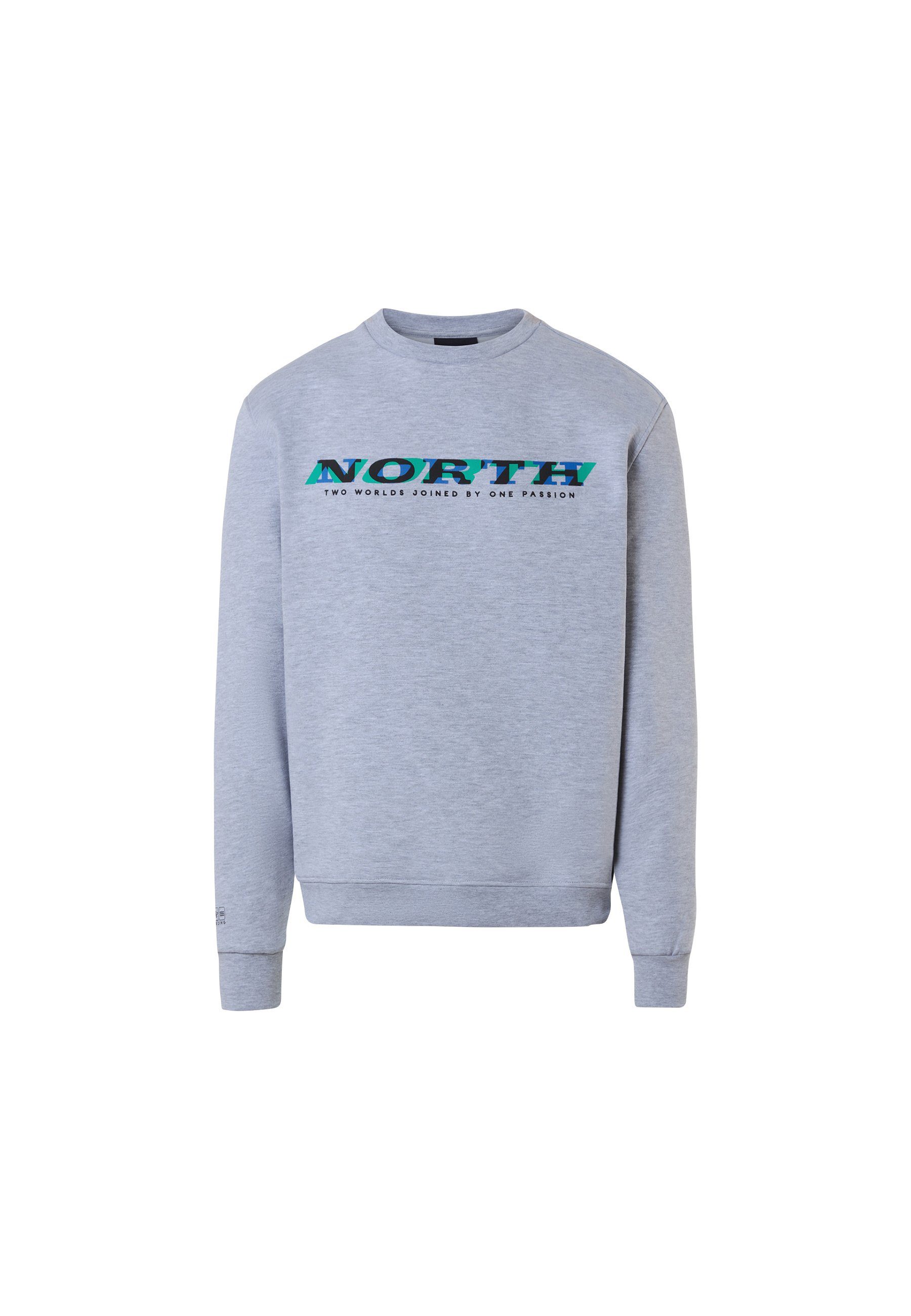 Sails grey Sweatshirt Rundhalsausschnittausschnitt Fleecepullover North mit