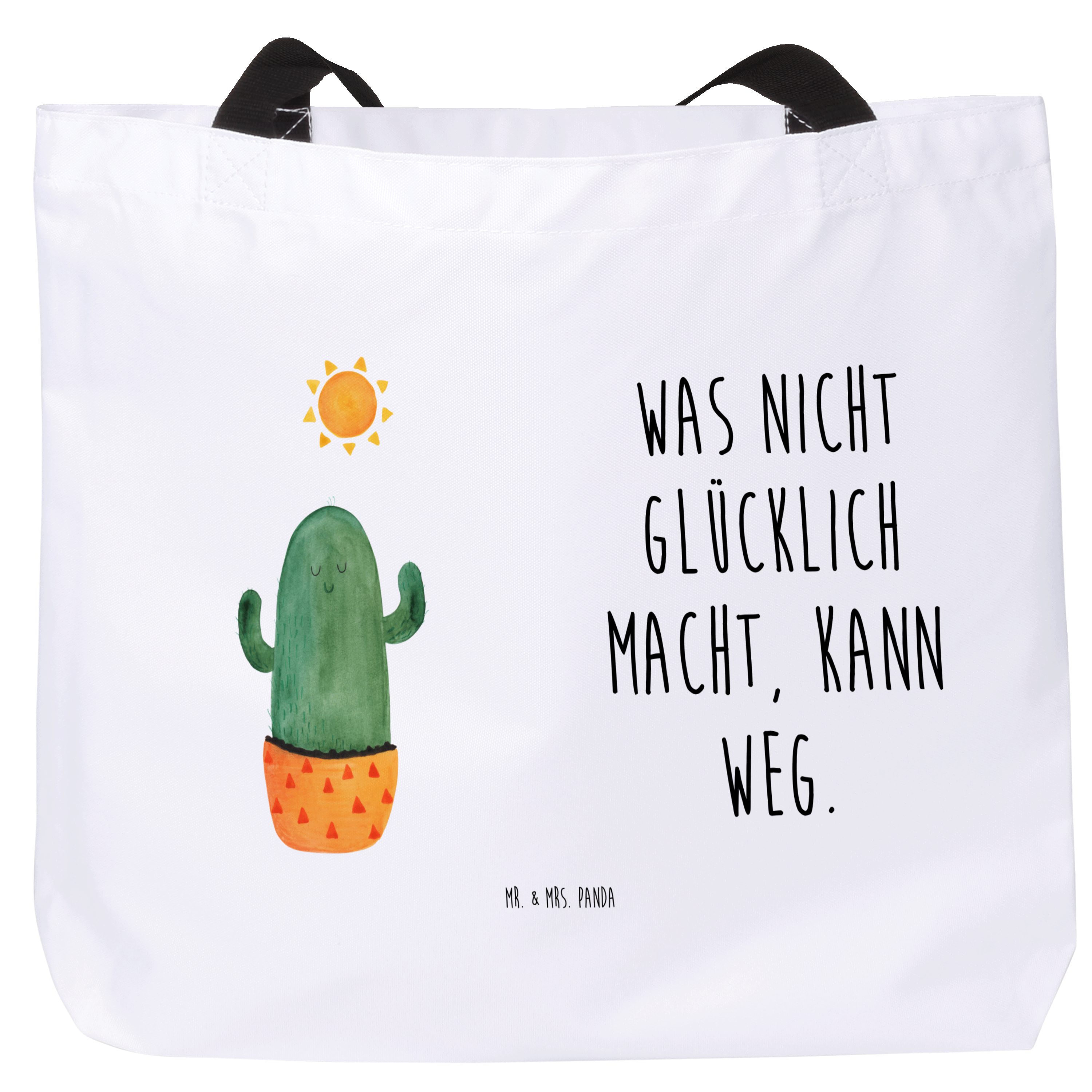 Shopper Kaktus Sonne, Tote Bag, Weiß, Freundin, Schultasche, Reisetasche, Sch