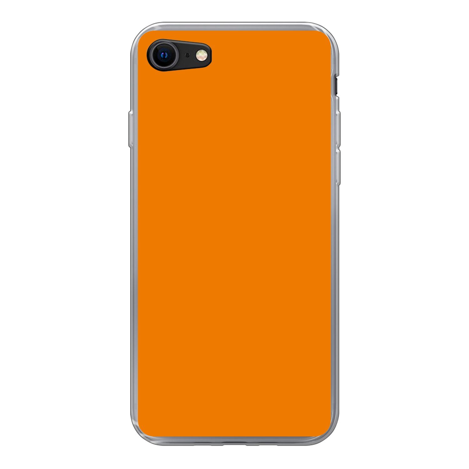 MuchoWow Handyhülle für Apple iPhone SE 2022 Orange - Jahreszeiten - Herbst - Farbe, Handy Case, Silikon, Bumper Case Dünn