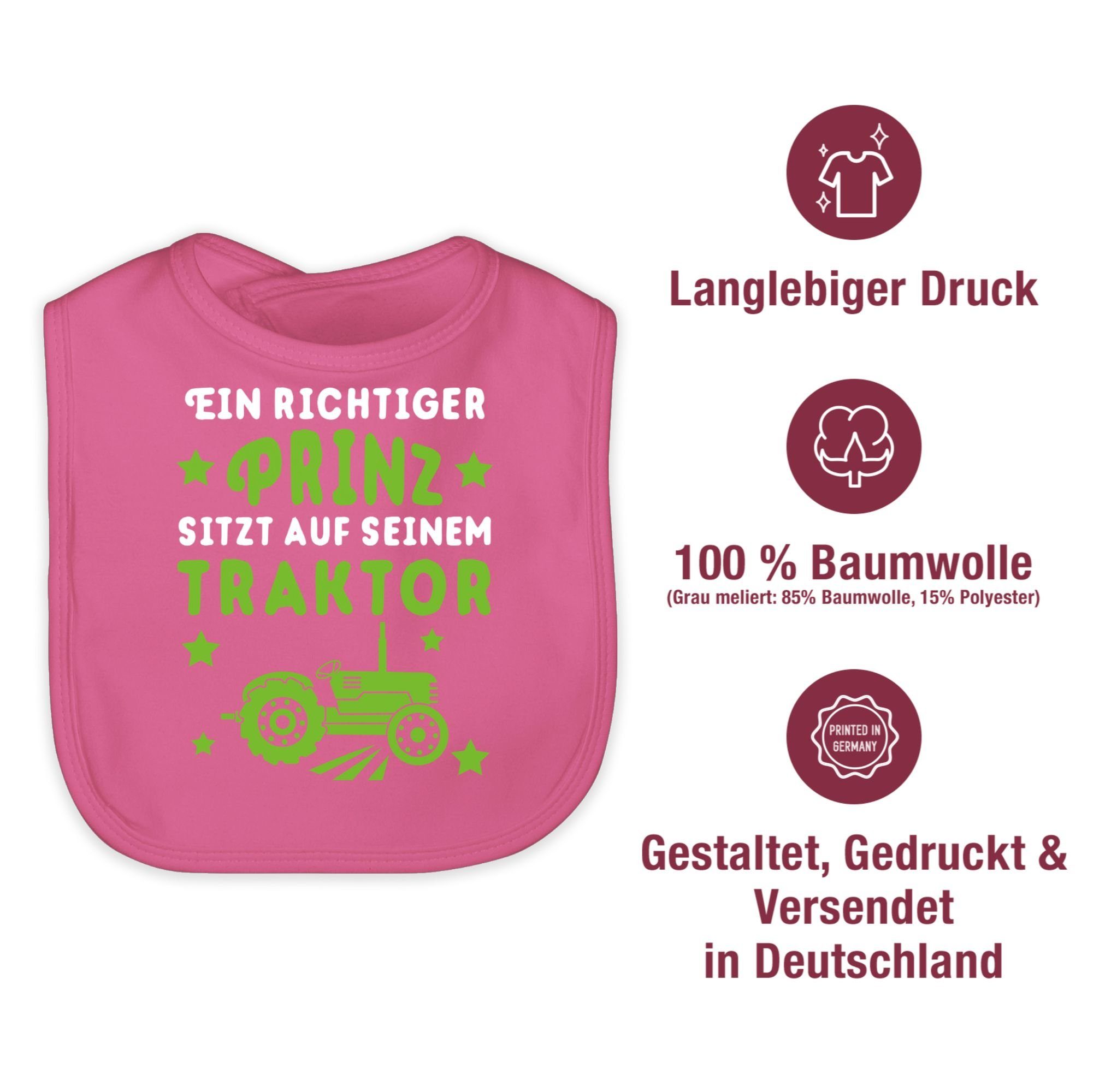 auf Shirtracer sitzt seinem Lätzchen Pink Traktor 2 Traktor, Prinz Ein richtiger