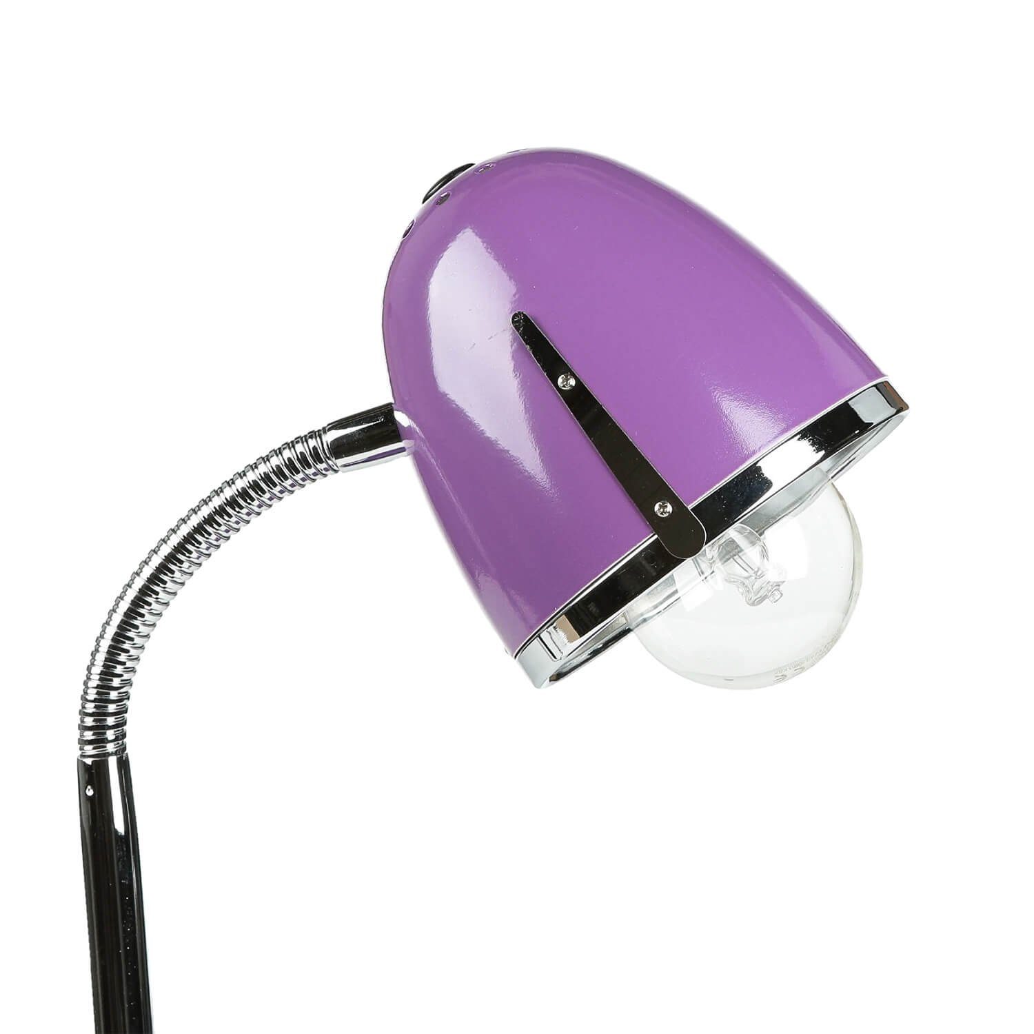 POCATELLO, ohne Licht-Erlebnisse Metall Tischleuchte Schreibtischlampe Design Leuchtmittel, 36 cm Lila flexibel Retro