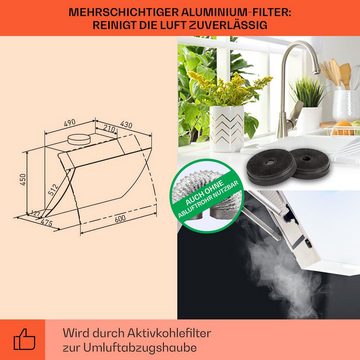 Klarstein Deckenhaube Serie TK15-Clara-60WH Clara, Abzugshaube kopffrei Abluft Umluft Haube Wand