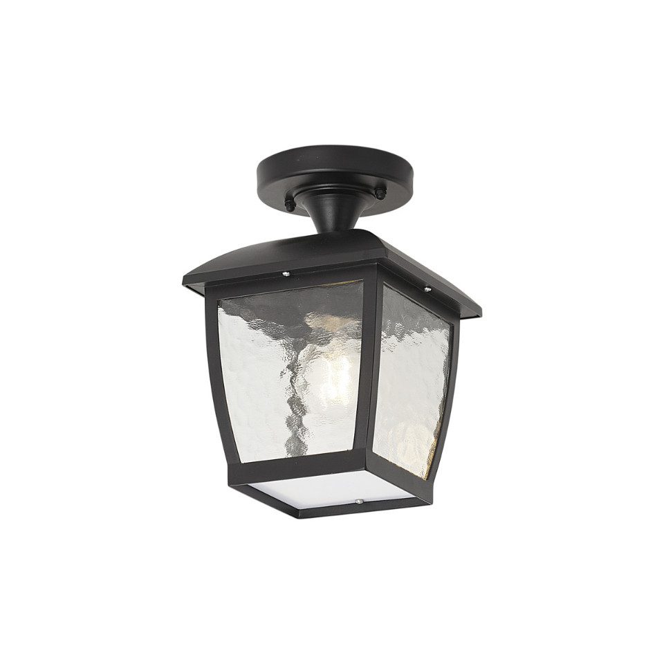 Qazqa Außen-Deckenleuchte Leuven, ohne Leuchtmittel, Neutralweiß, QAZQA Außen Decken­leuchte, e27, Schwarz, Aluminium, classic-antique