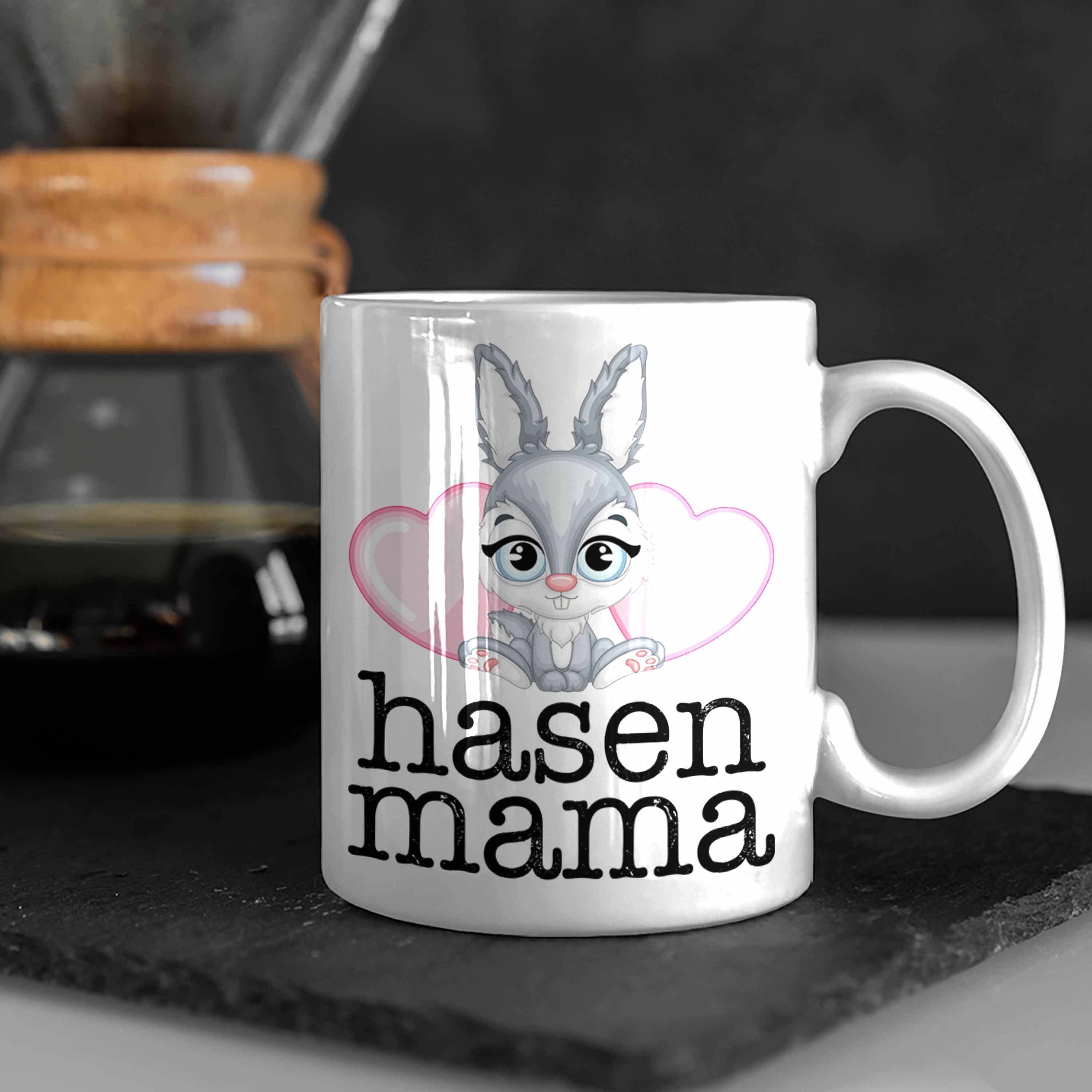 Geschenk Kinder Weiss Tasse Mama Hasen Hasen Tasse Trendation Hasen-Besitzer Kaninchen