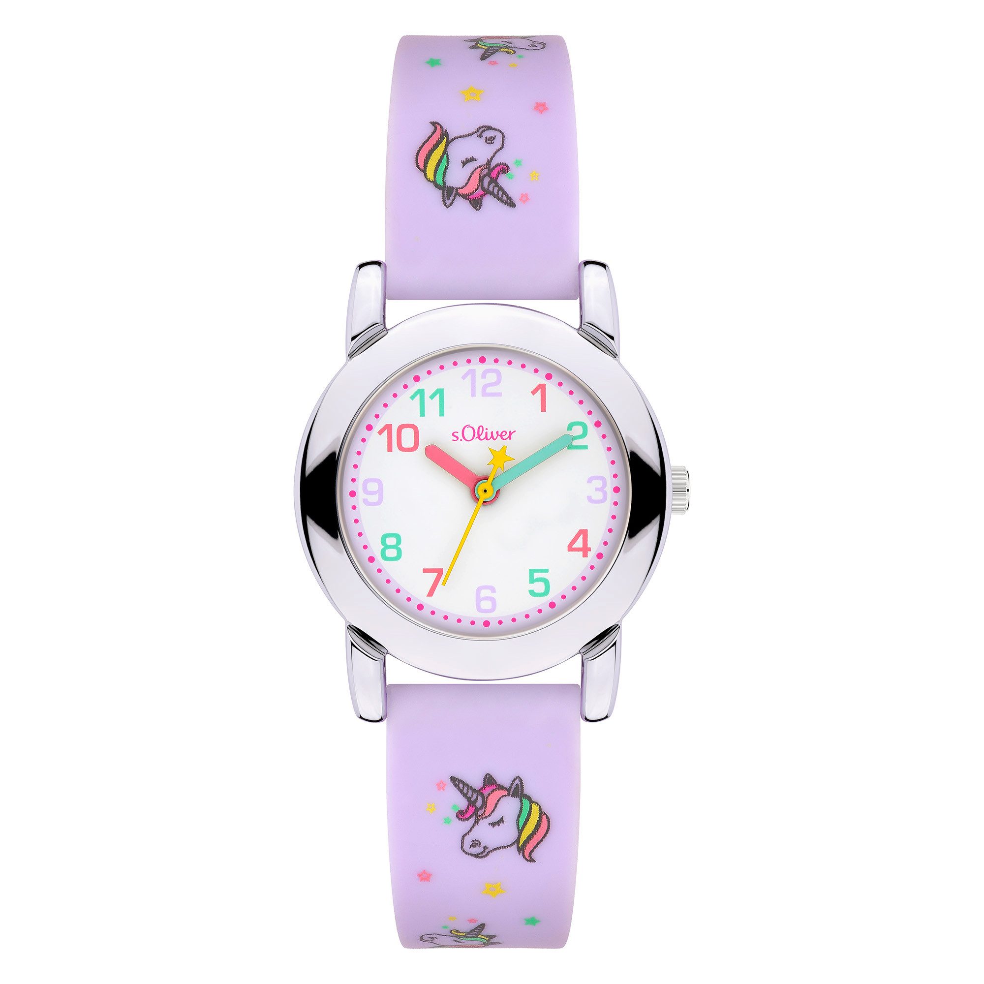 s.Oliver Quarzuhr The Joy Time SO-4510-PQ, Armbanduhr, Silikonarmband, Kinderuhr, Mädchen, analog