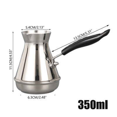 TWSOUL Kaffeekanne Edelstahl-Kaffeekanne im europäischen Stil mit langem Griff(350ml), 0.35 l, (Eine Packung), Rostfreier Stahl