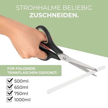 Vinsun Trinkflasche Ersatzdeckel für isolierte Trinkflaschen mit Strohhalmen und Bürste, Auslaufsicher, BPA frei, beliebig zuschneidbar (500ml, 750ml, 1000ml)