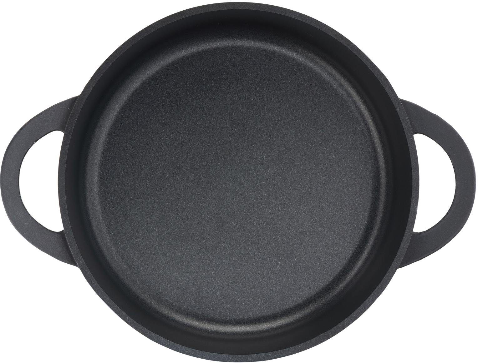 Tefal Servierpfanne Trattoria Schmorpfanne 28 cm hoher Rand, Pfanne Induktion, Aluminiumguss (1-tlg), Antihaftversiegelung, mit Deckel, für alle Herdarten geeignet