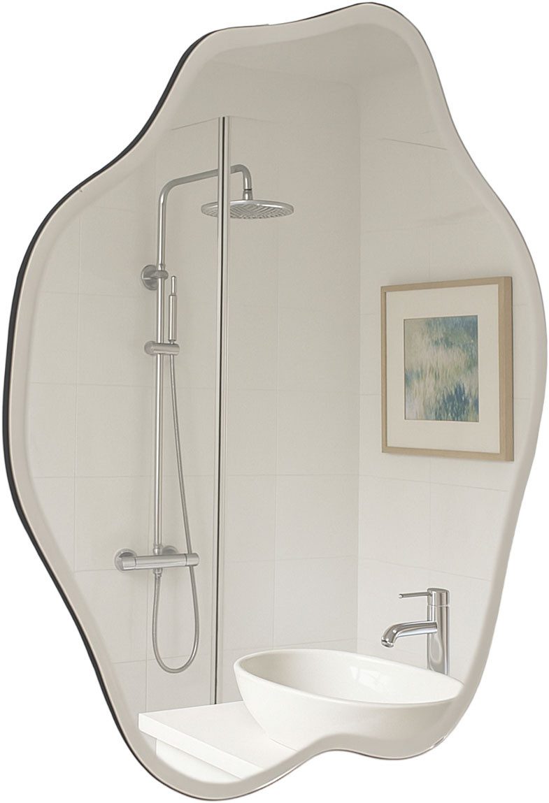 homsy by Ana Johnson Wandspiegel Missimi, Wanddekoration, 45x55cm (1-St), wellenförmig, wolkenförmig, Eleganz mit transparentem Rahmen