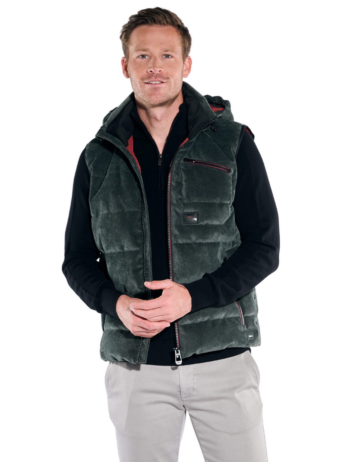 Engbers Kurzweste engbers Herren Cord-Weste mit Funktionsdetails, Dunkelgru günstig online kaufen