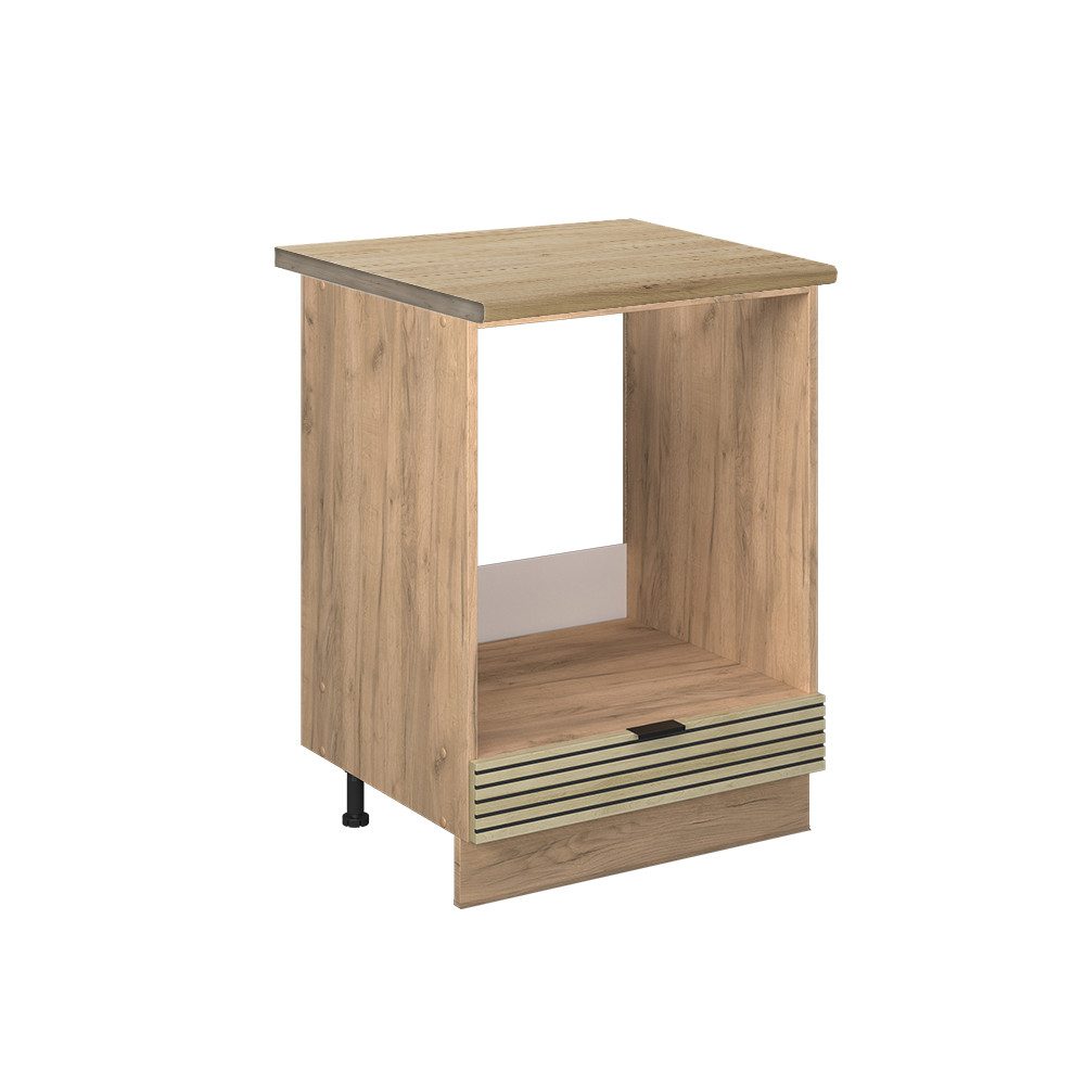 Vicco Herdumbauschrank Fame-Line, Eiche Paneel/Goldkraft Eiche, 60 cm, AP Eiche