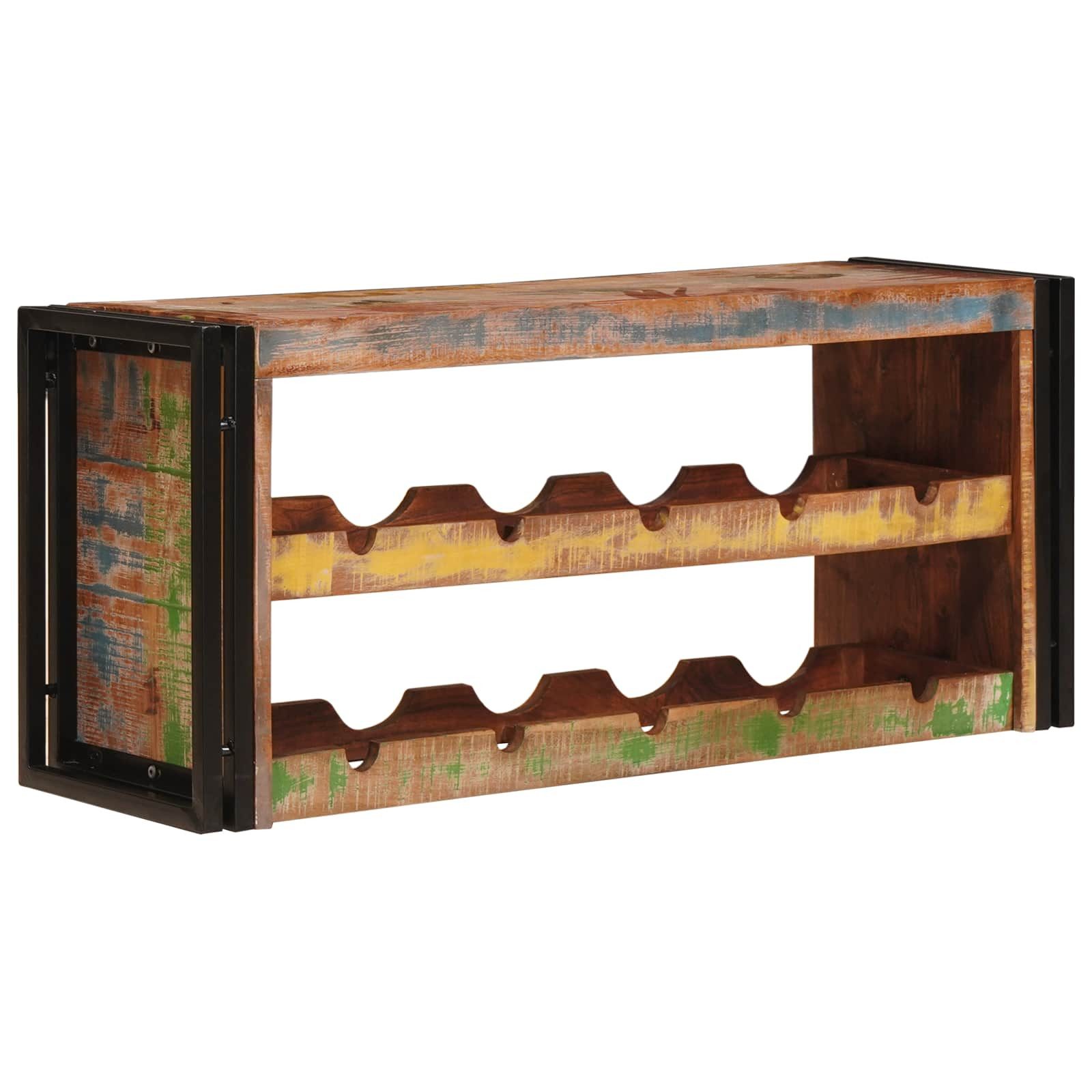 vidaXL Weinregal Weinregal Braun 100 x 45 x 33 cm Massives Altholz, 1-tlg.
