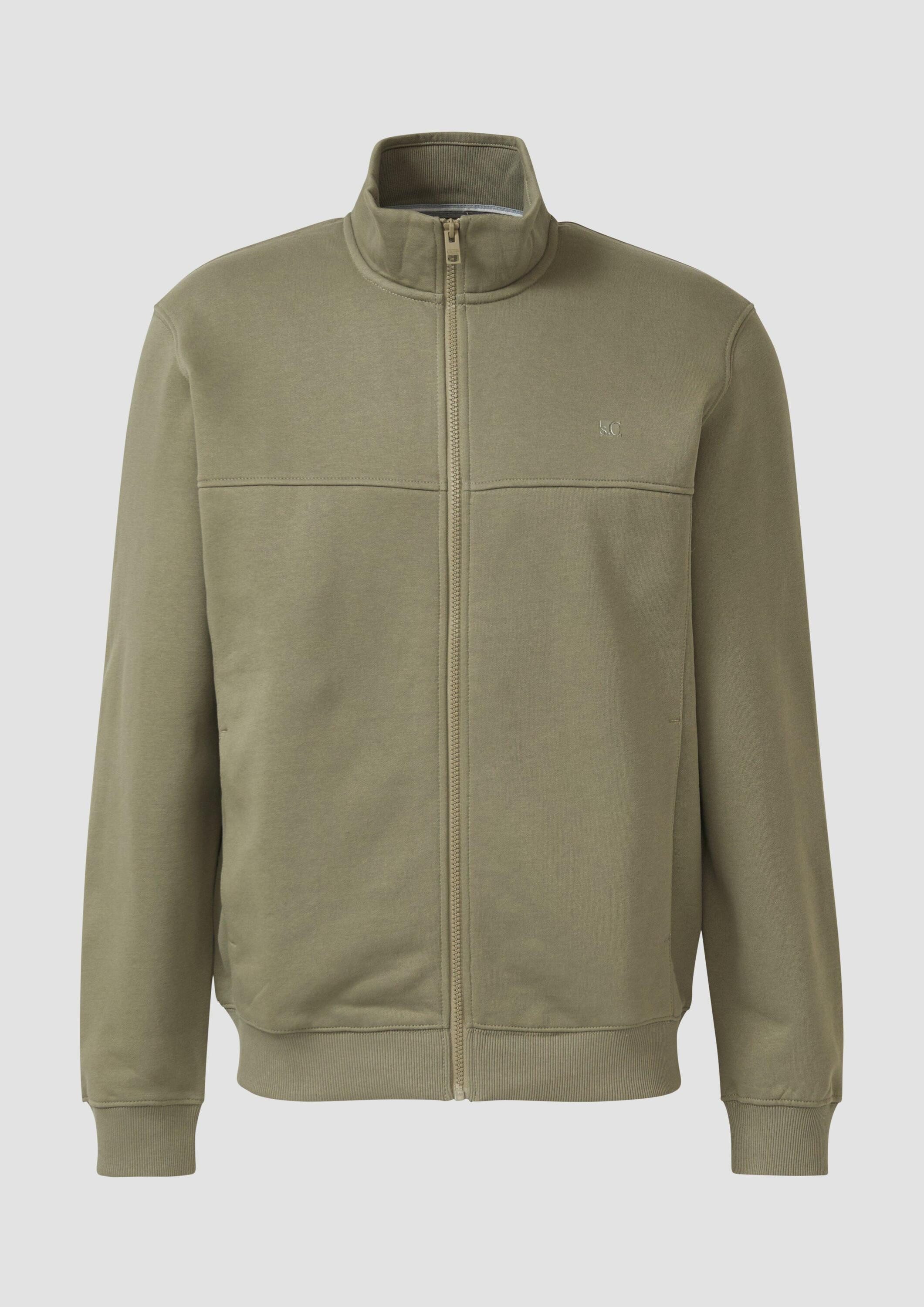 s.Oliver Sweatjacke Sweatshirt Jacke Sweatshirt-Jacke mit Stehkragen und Eingrifftaschen